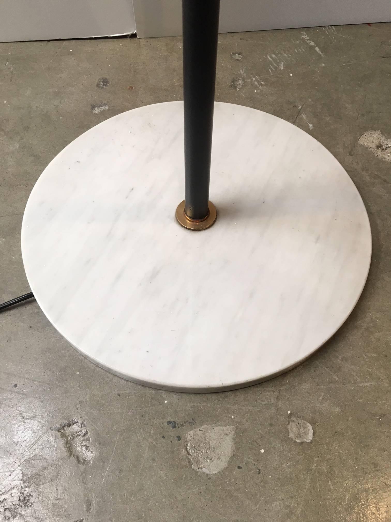 Adjustable Stilnovo Painted Enamel and Brass Italian Floor Lamp 2