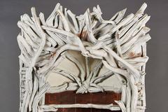 Fantastical Aqua Painted Cabinet Fashioned from Tree Branches