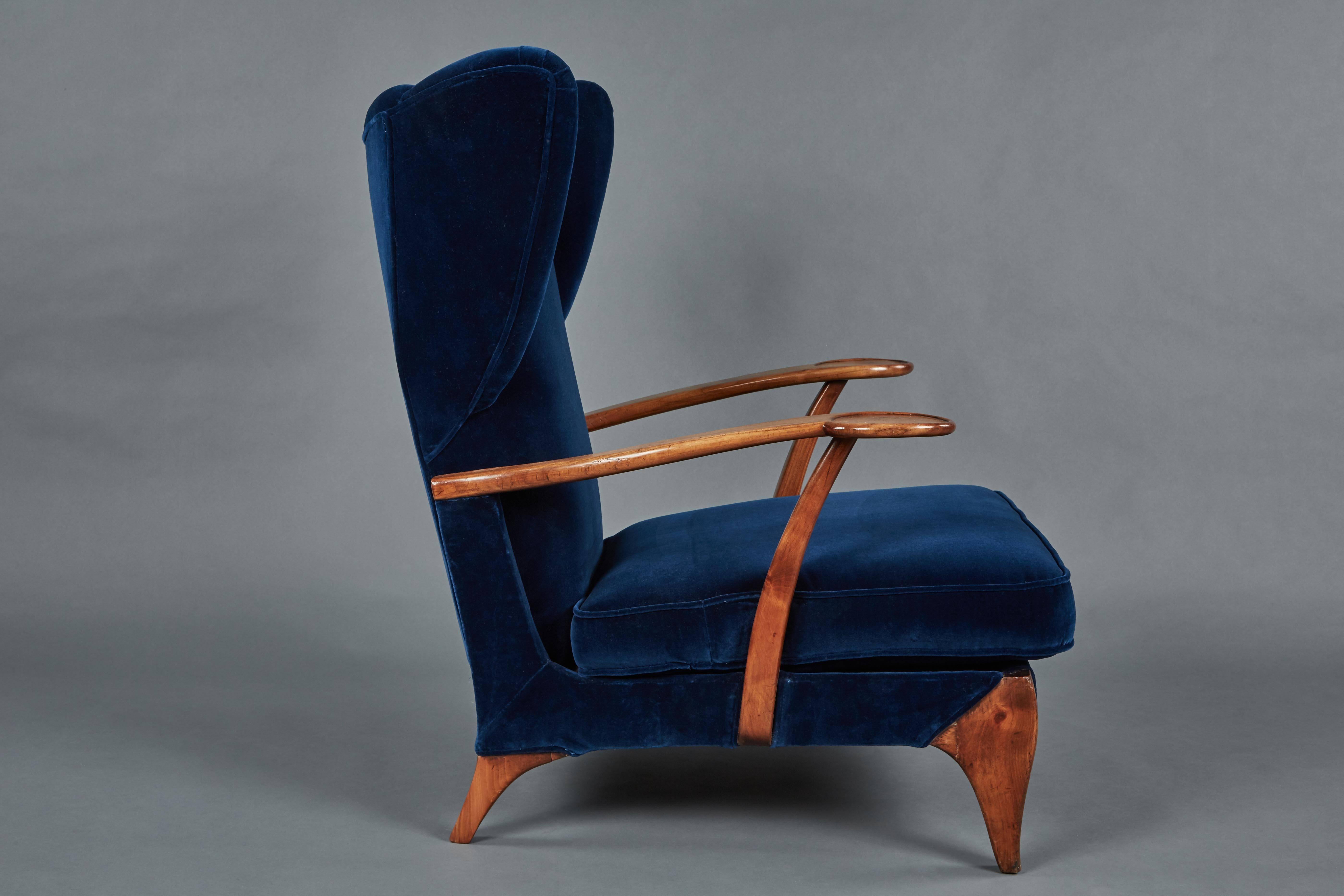 Mid-Century Modern Paolo Buffa Adjustable Armchair, circa 1946