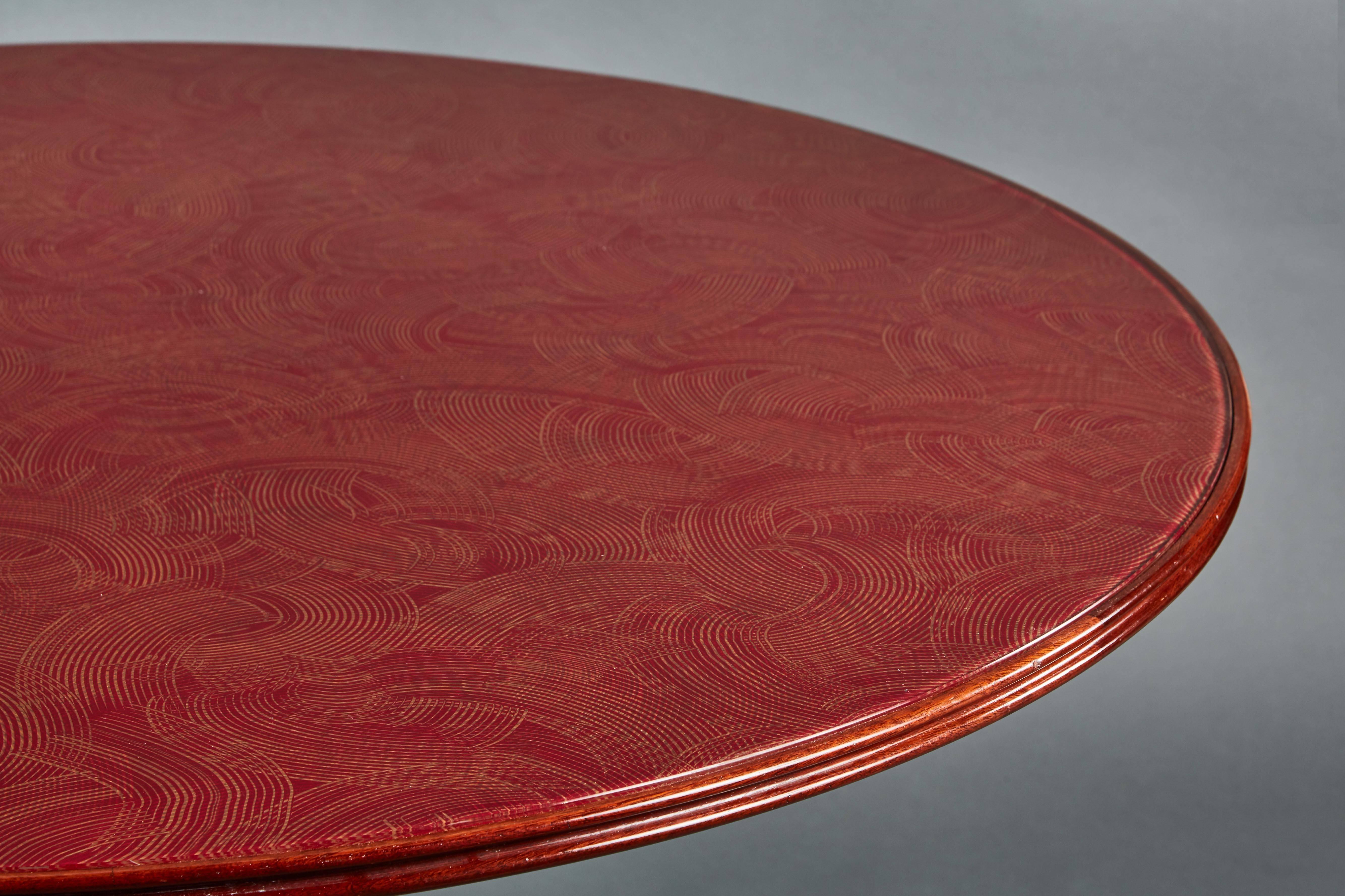 Italian Exceptional Round Osvaldo Borsani Table For Sale