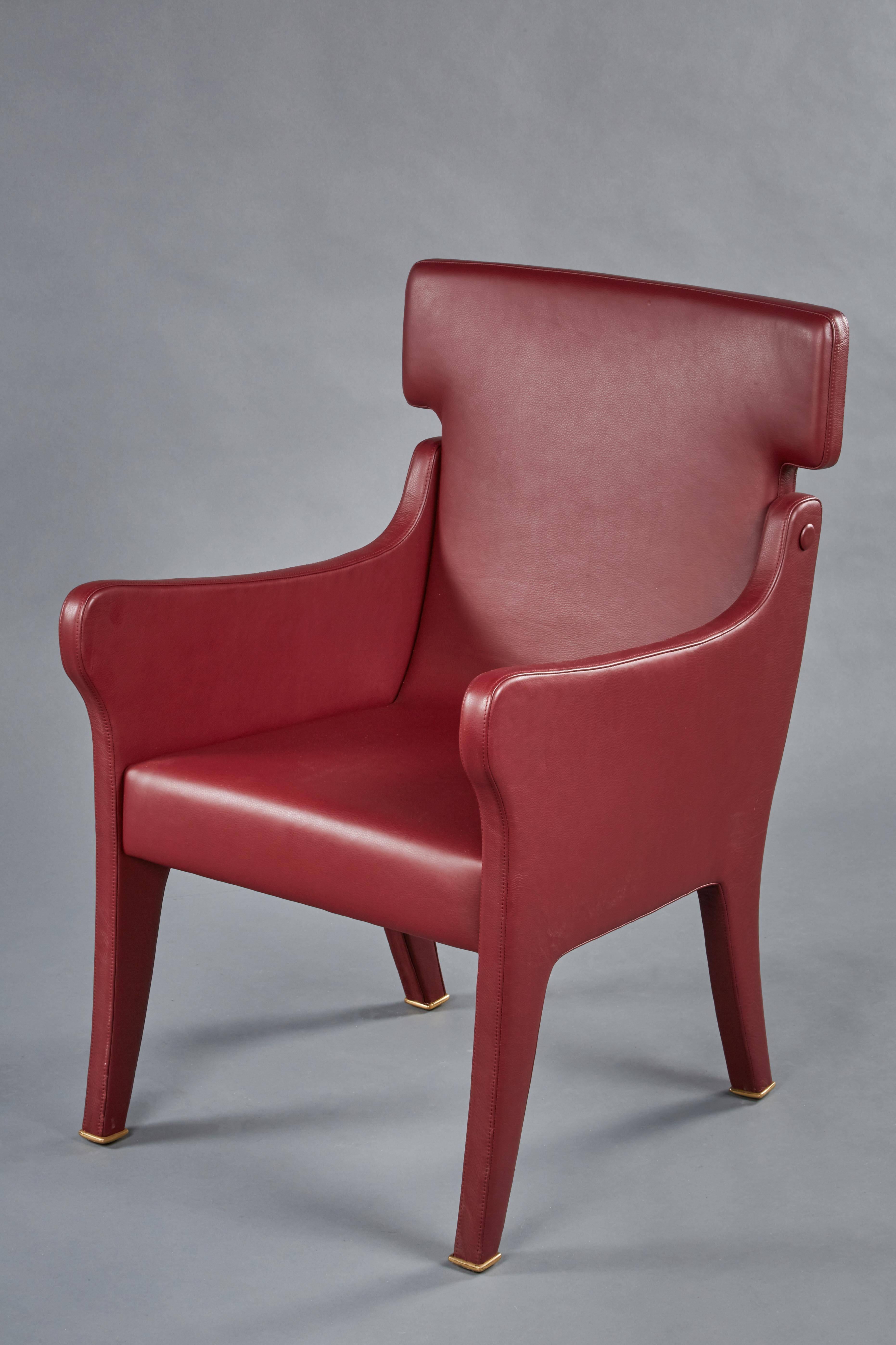 Italian Pair of Ignazio Gardella Leather Chairs For Sale