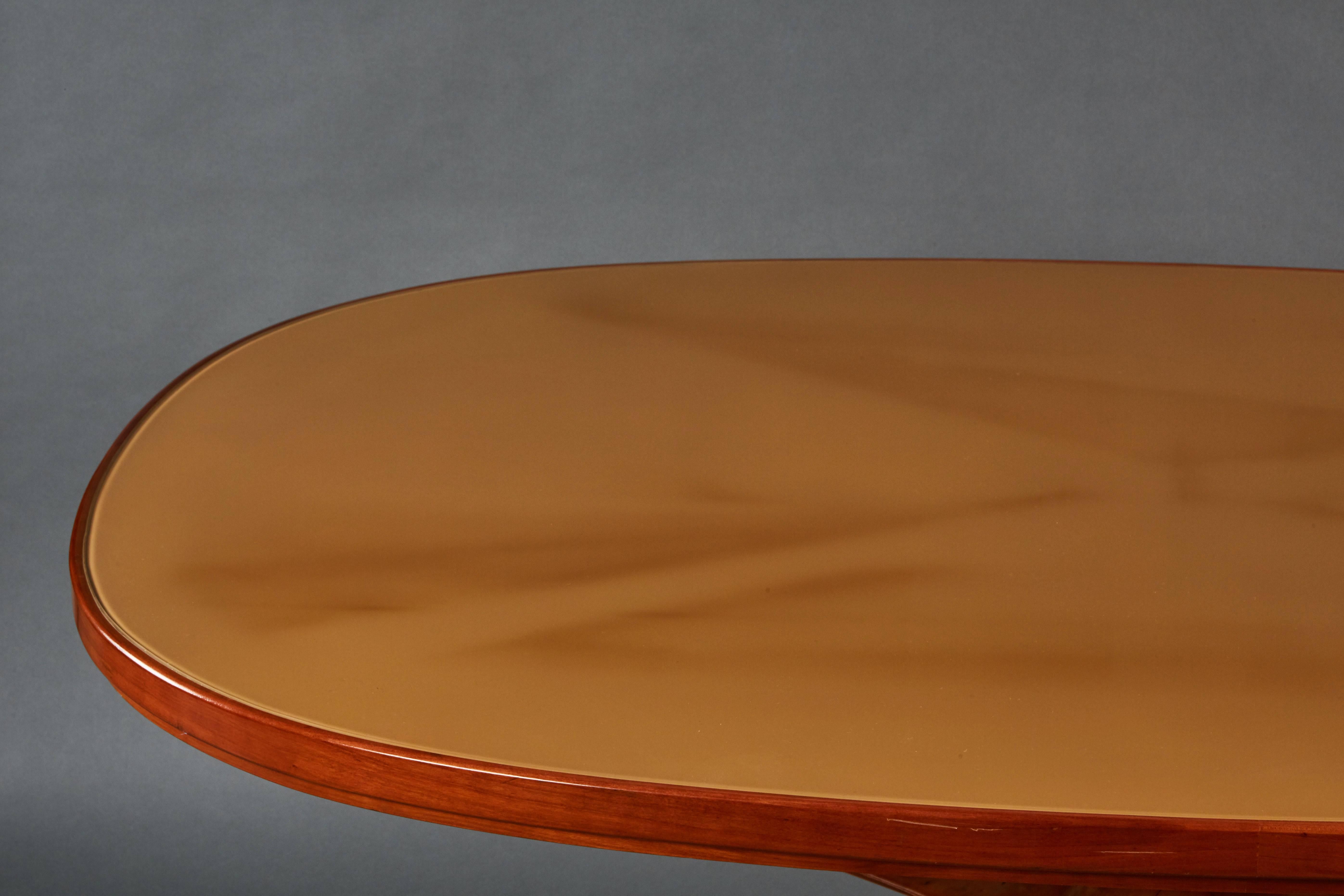 Painted Dramatic Oval Table Attributed to Osvaldo Borsani For Sale