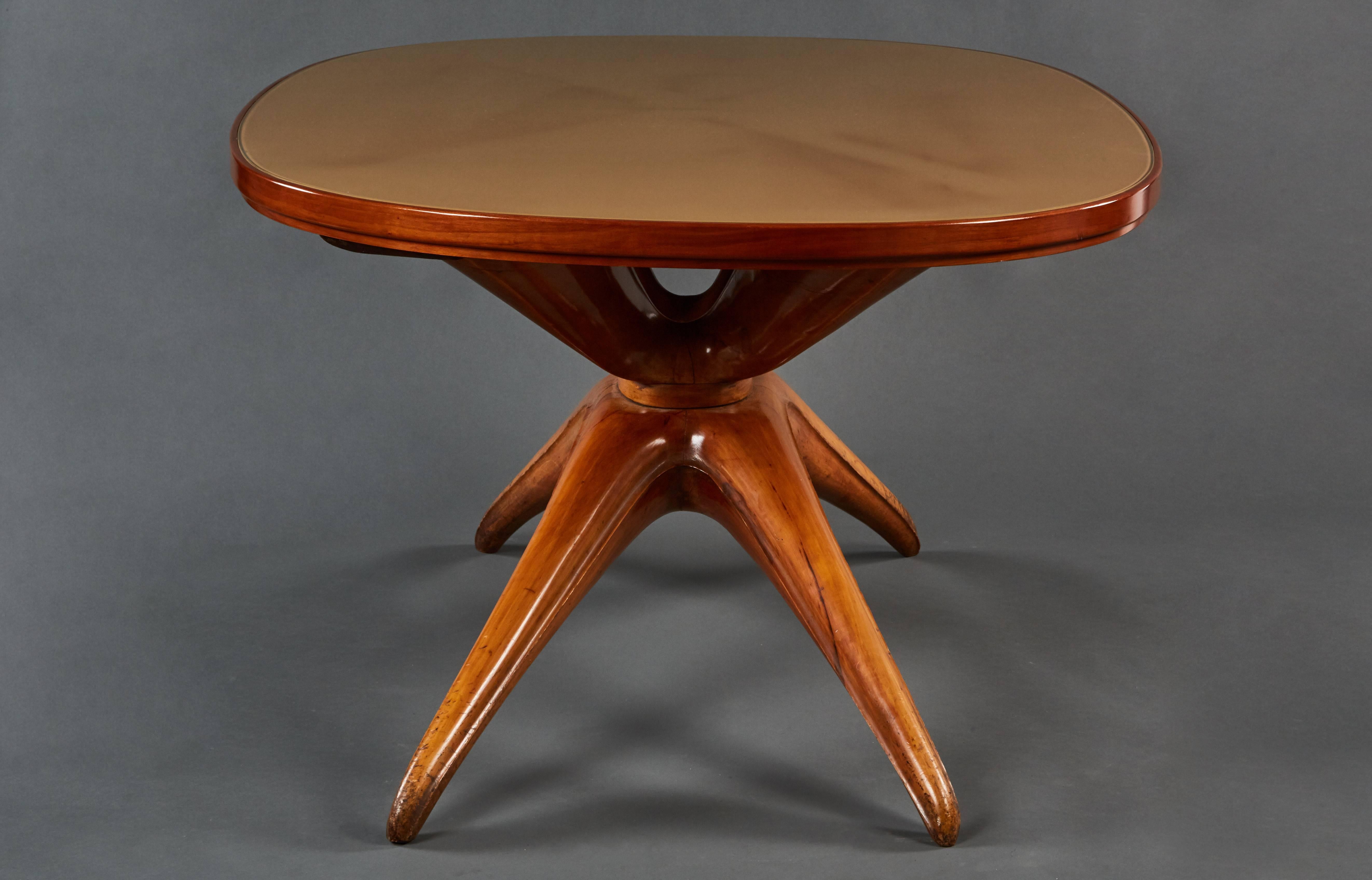 Italian Dramatic Oval Table Attributed to Osvaldo Borsani For Sale