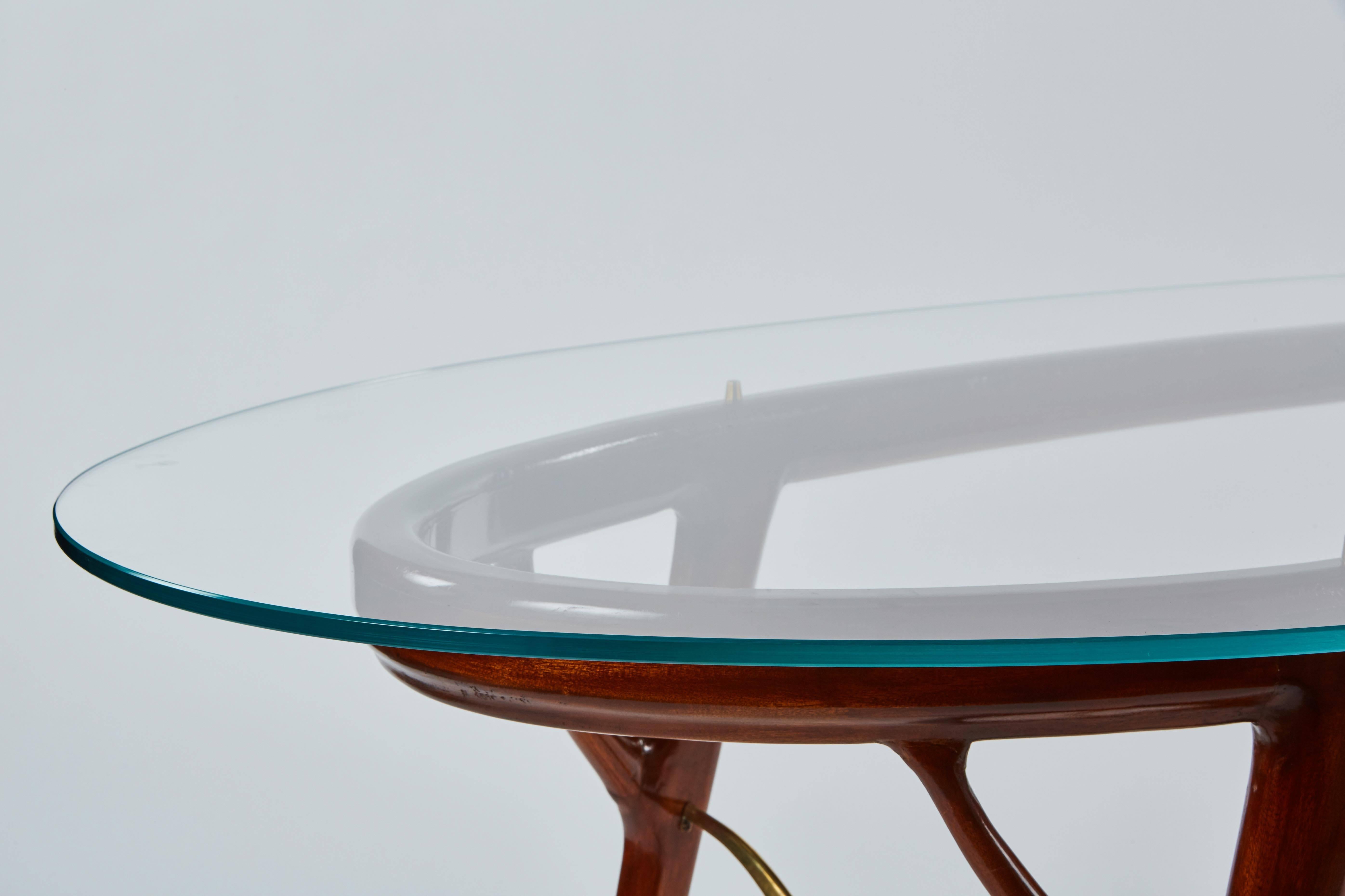 Brass Striking Oval Table by Ico Parisi For Sale