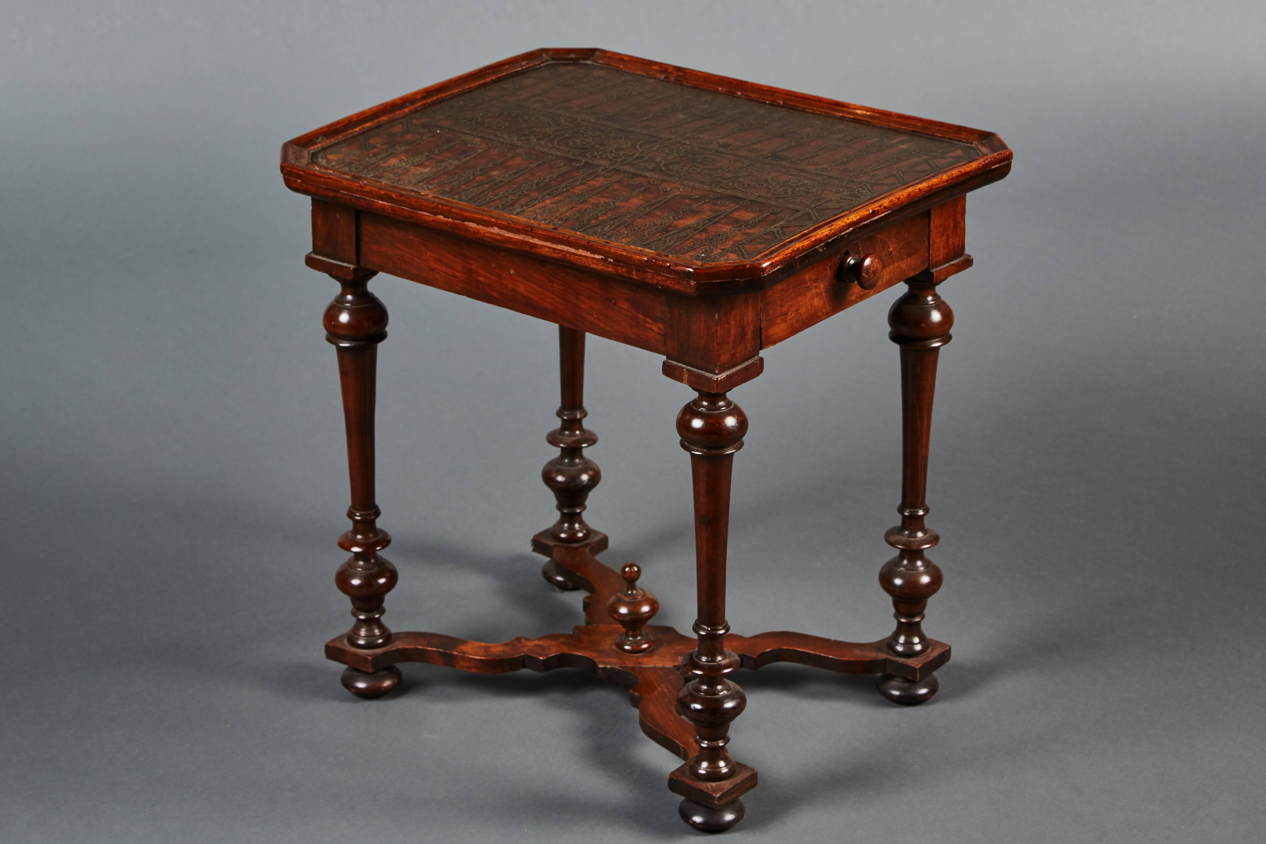 Brass Rare and Unusual Italian 17th Century Backgammon Table