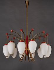 Italian Stilnovo Twelve-Globe Chandelier