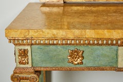 Late 18th Century Italian Parcel-Gilt and Painted Mirror Over Console
