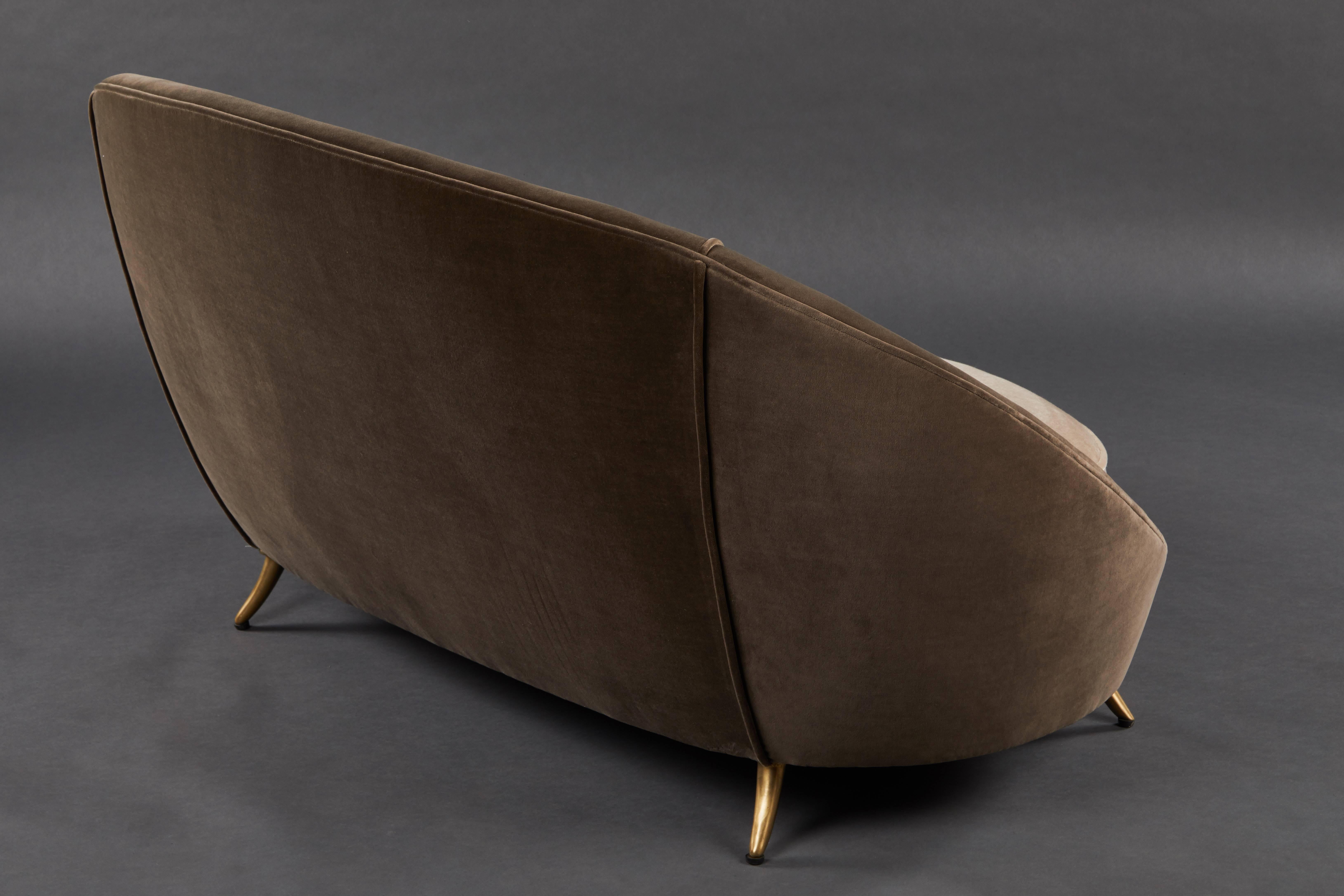 Mid-Century Modern Two-Tone Settee by Silvio Cavatorta for Production ISA