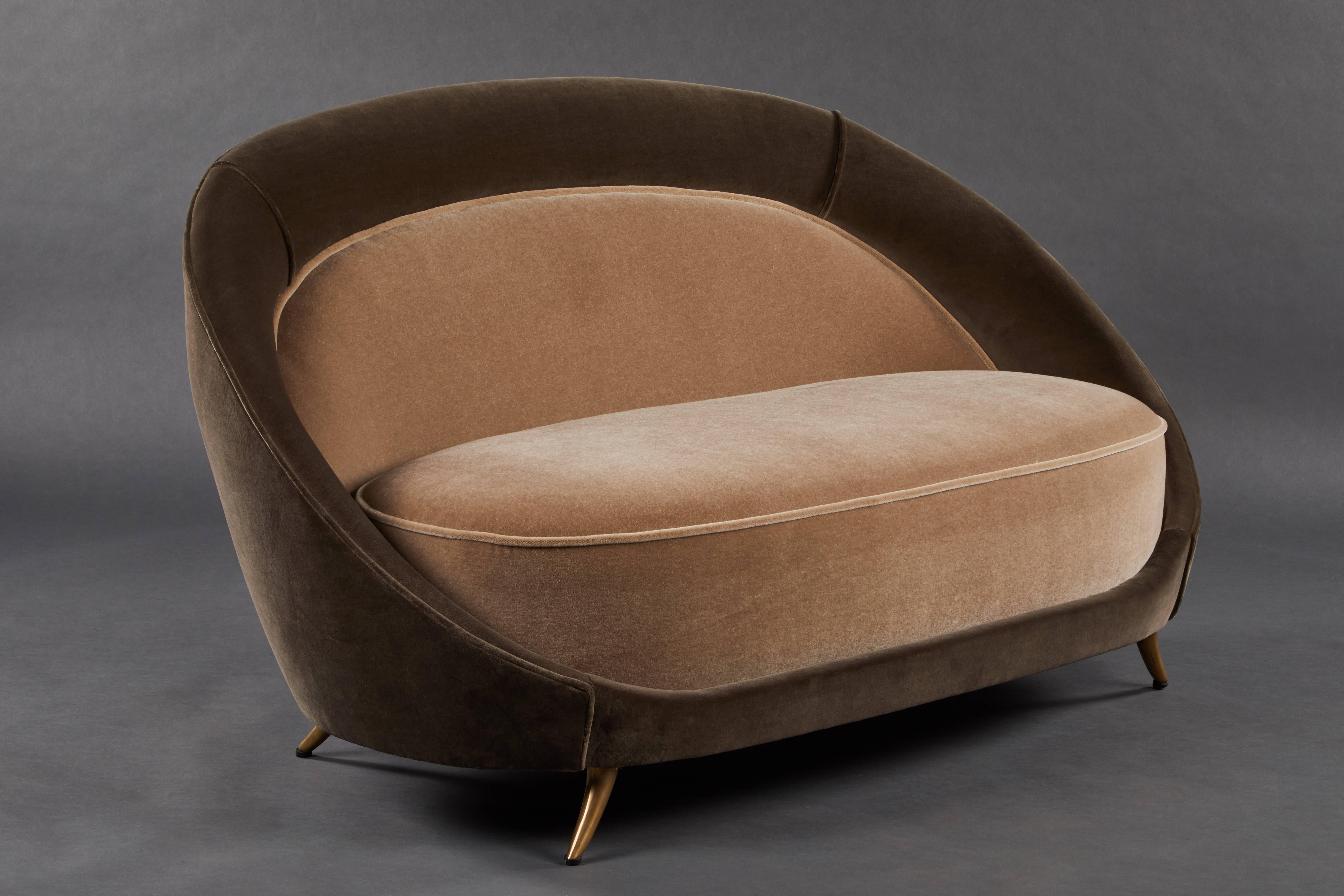 20th Century Two-Tone Settee by Silvio Cavatorta for Production ISA