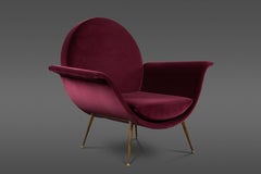 Round Back Sculptural Vintage Italian Easy Chair
