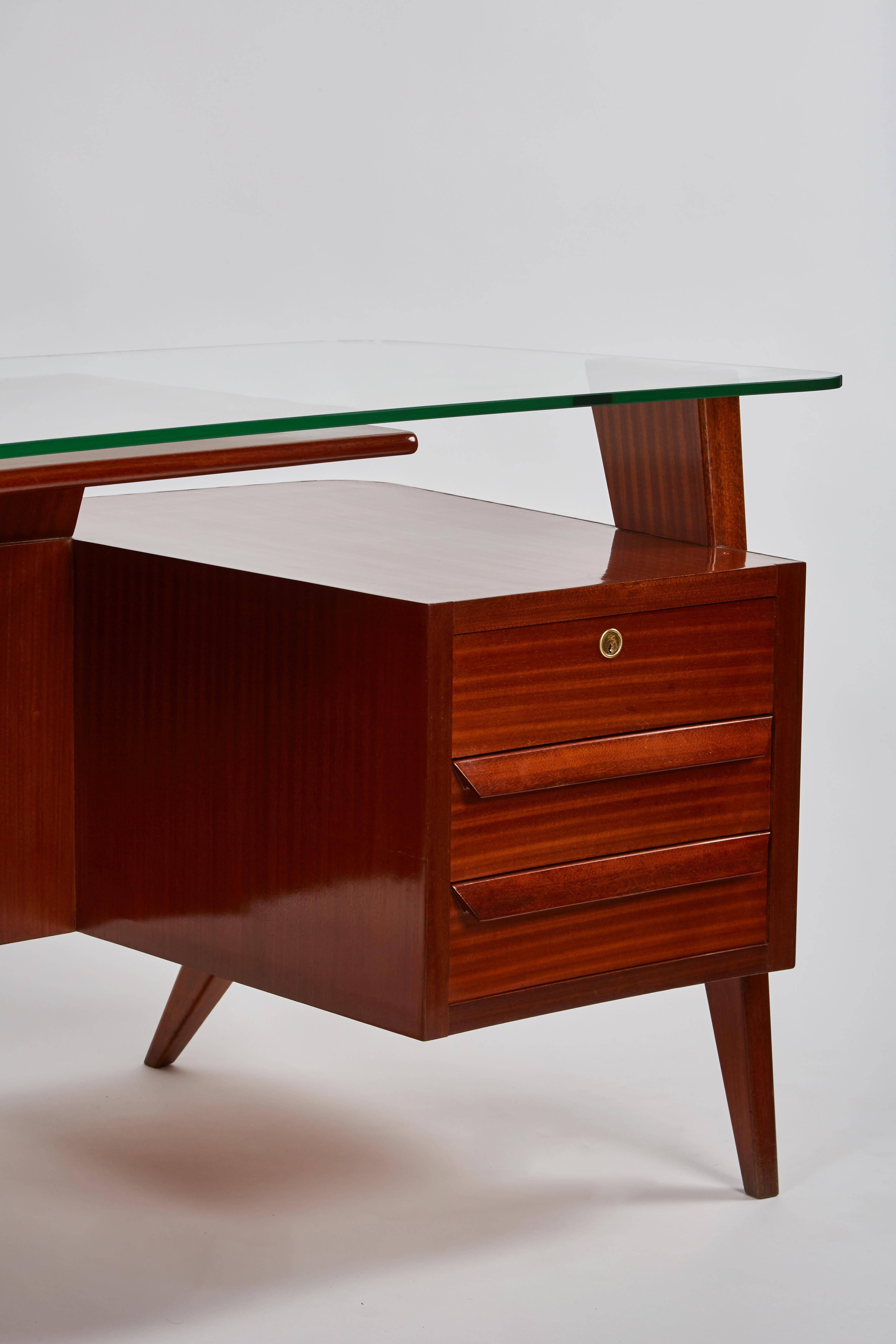 Glass Rare Carlo de Carli Desk For Sale