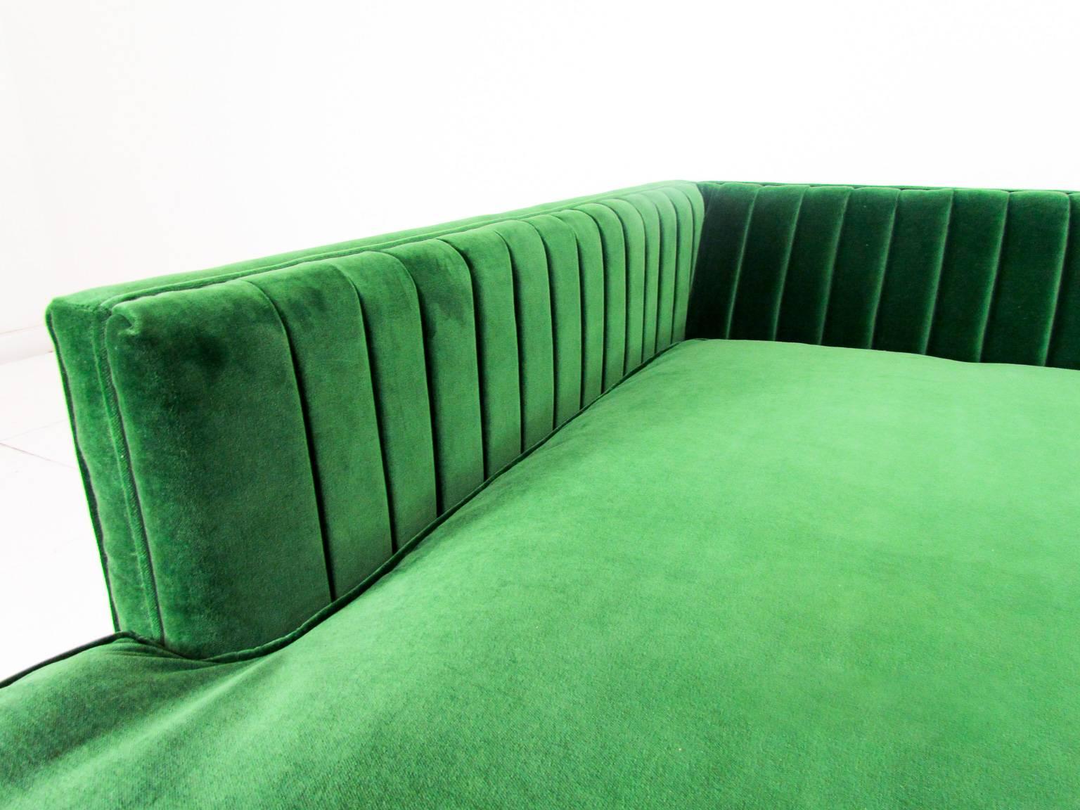 emerald green velvet sectional