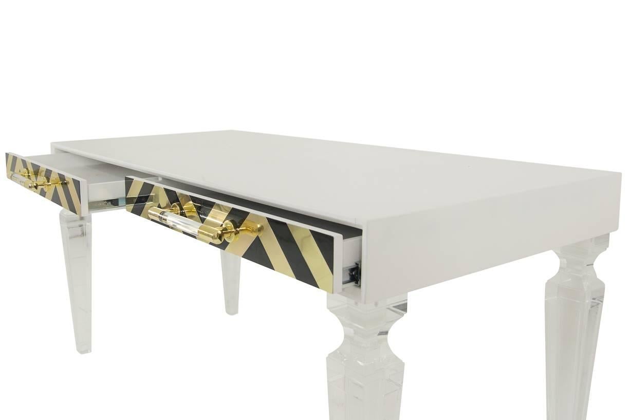 desk with gold legs