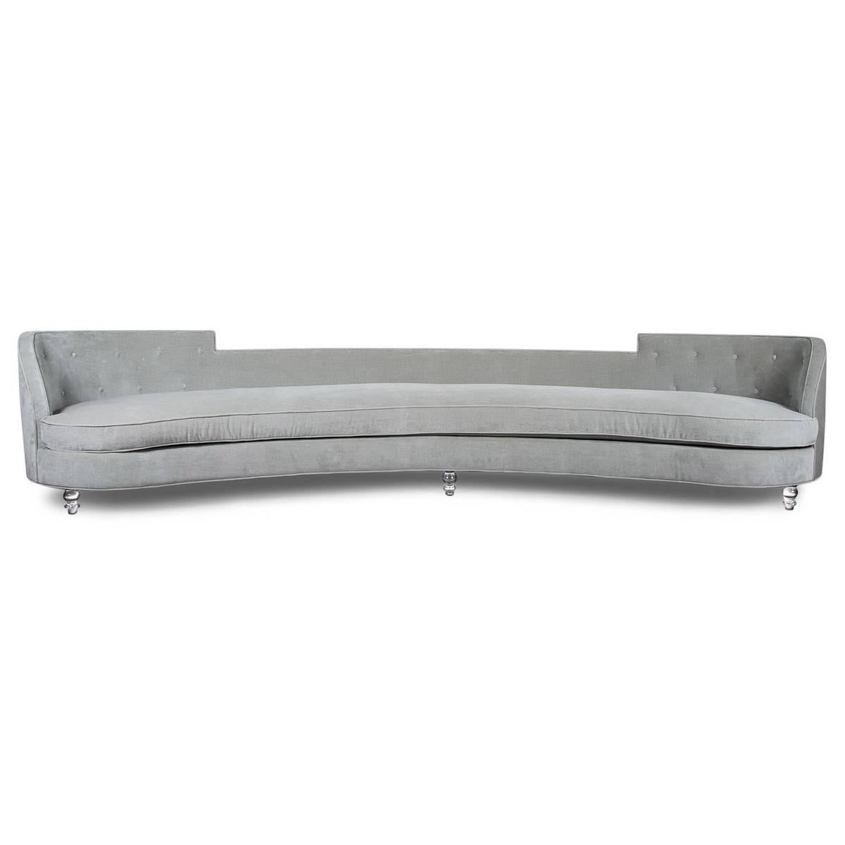 With Classic clean lines and smooth curves comes this curved sofa. Uniquely shaped; with 5