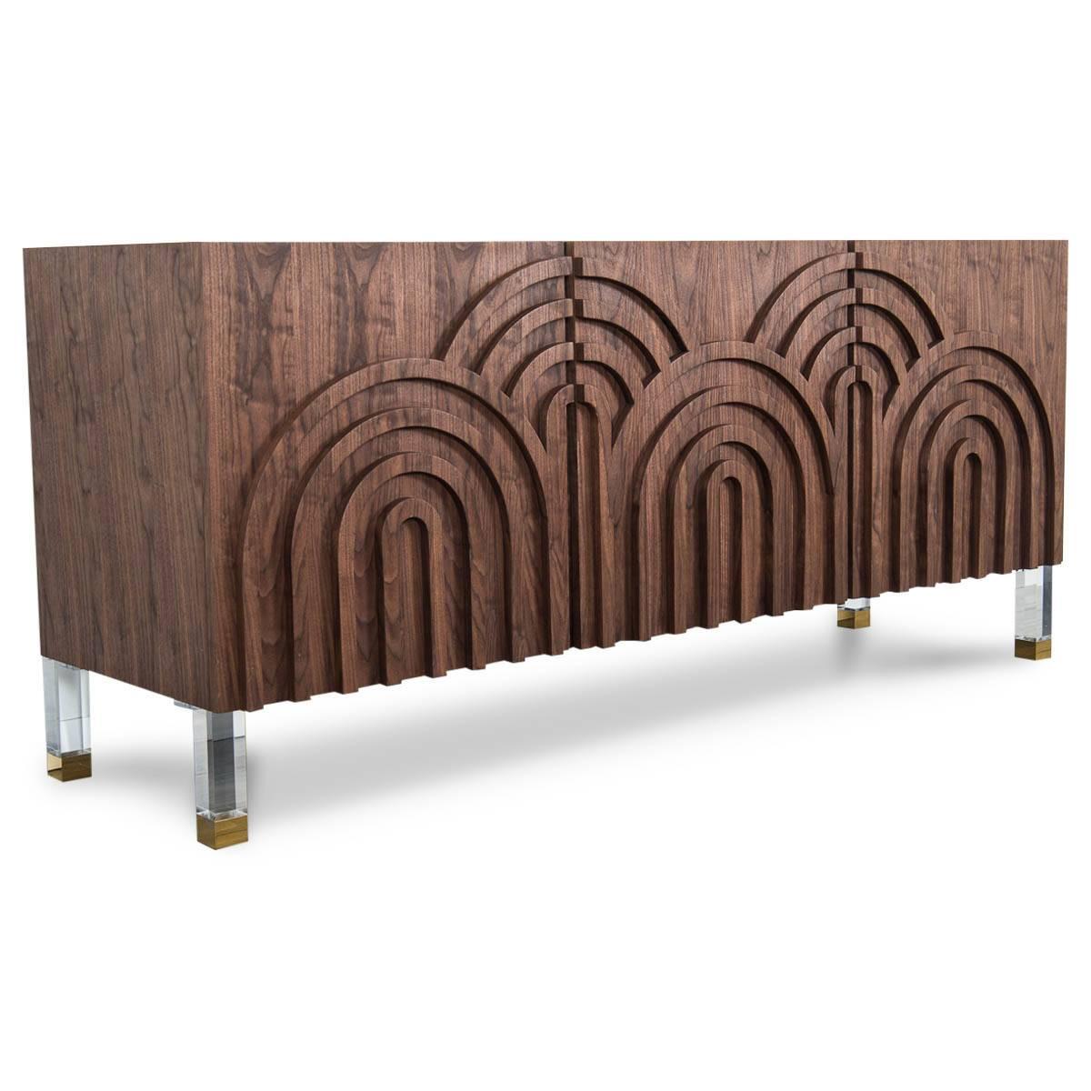 Elegant and symmetrical, the Arches 3 Door Credenza shows off its style and sophistication through its three arched doors and its 7
