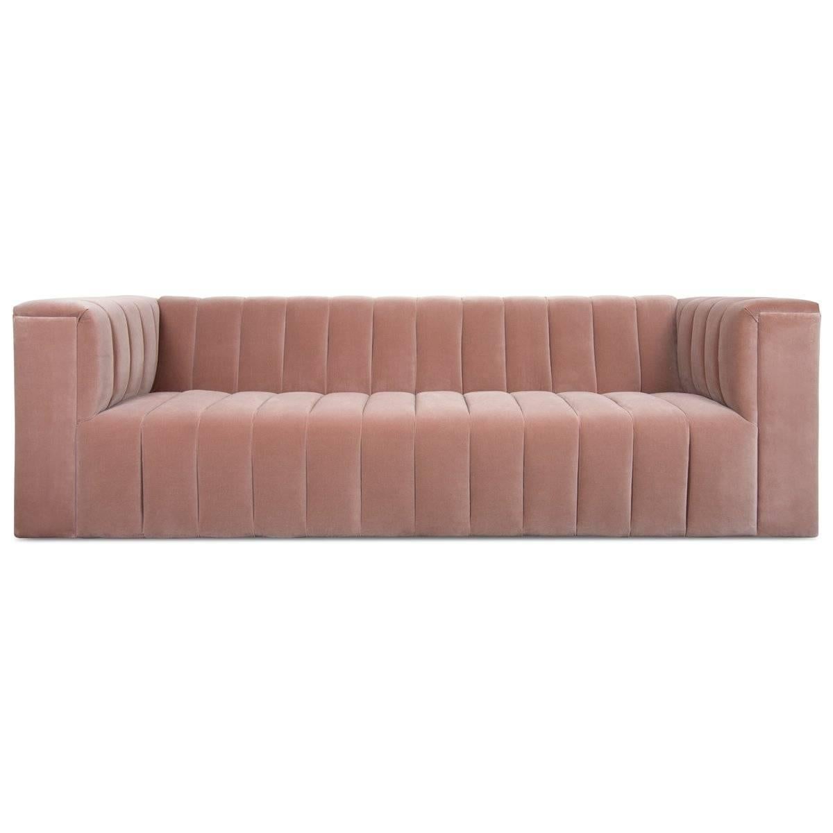 Elevate the level of comfort and style within your home with the Monaco sofa in lush velvet in Mauve. Though the deep color and bold design lend this sofa the ability to stand alone, none can deny the brilliance and style it will add to any room.