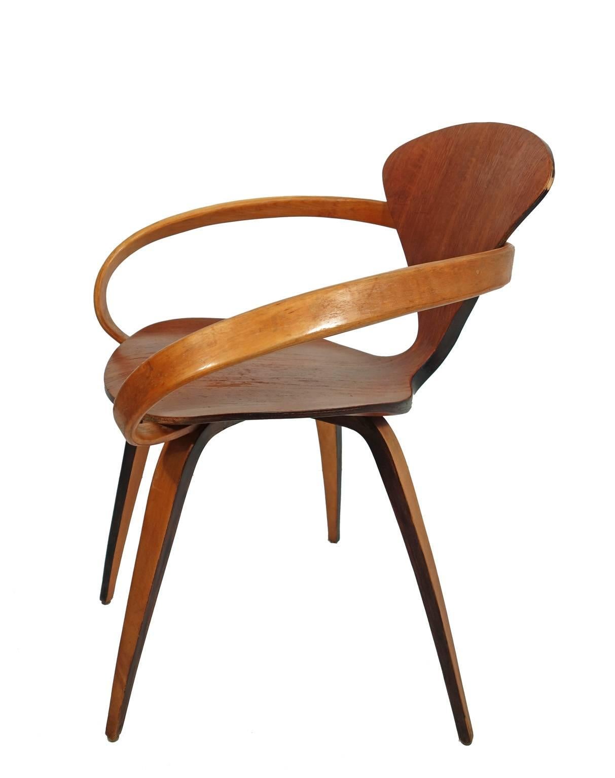 American Norman Cherner Chair for Plycraft -Teak and Beach