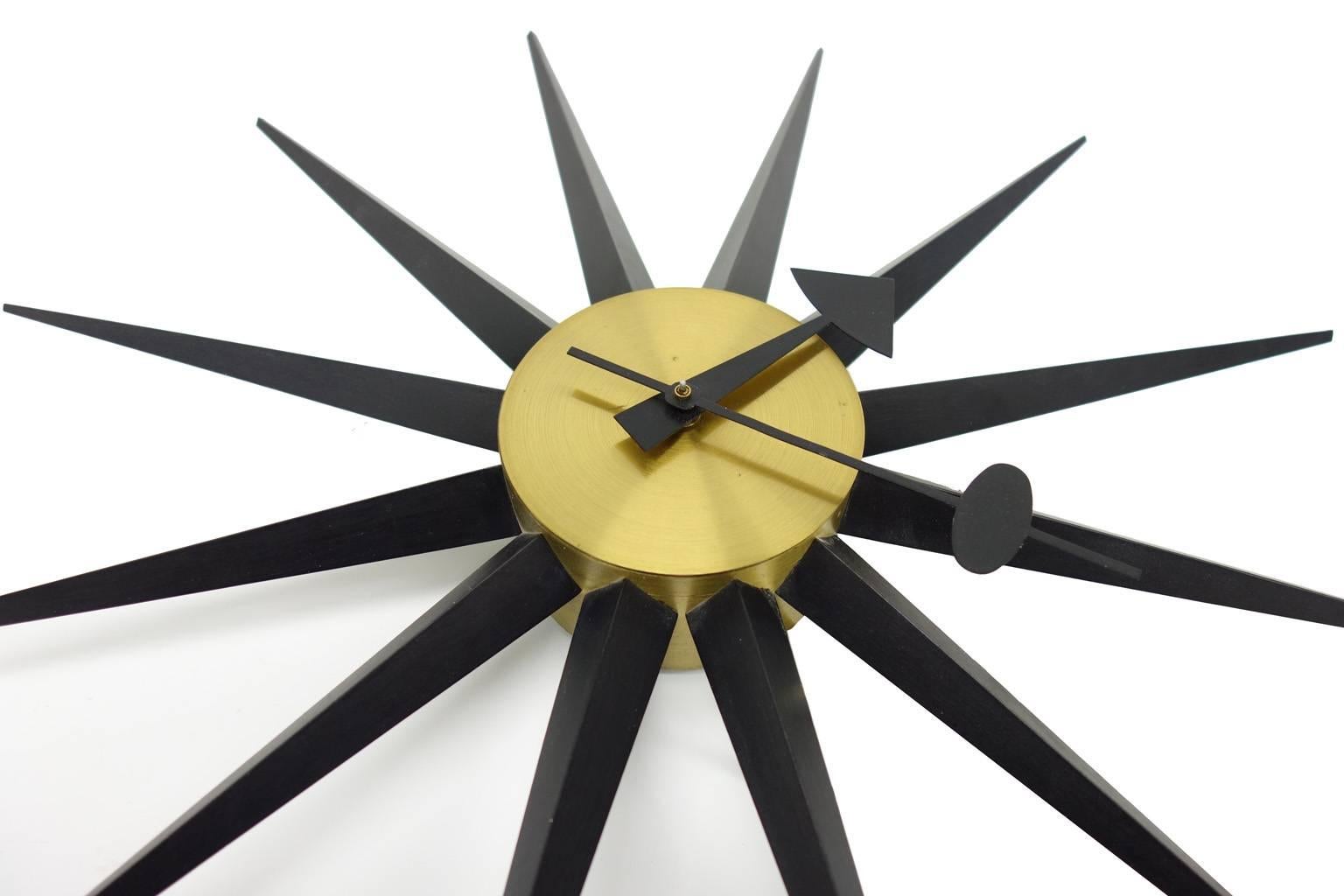 Mid-Century Modern George Nelson Spike Clock by Howard Miller