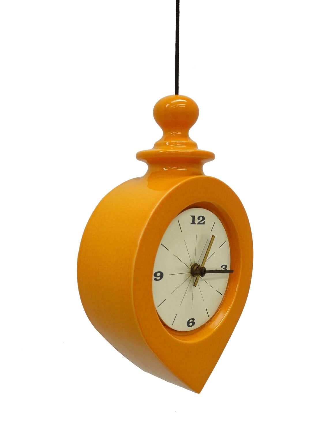 Mid-Century Modern Charles Chaney Hanging Clock by Vohann of California