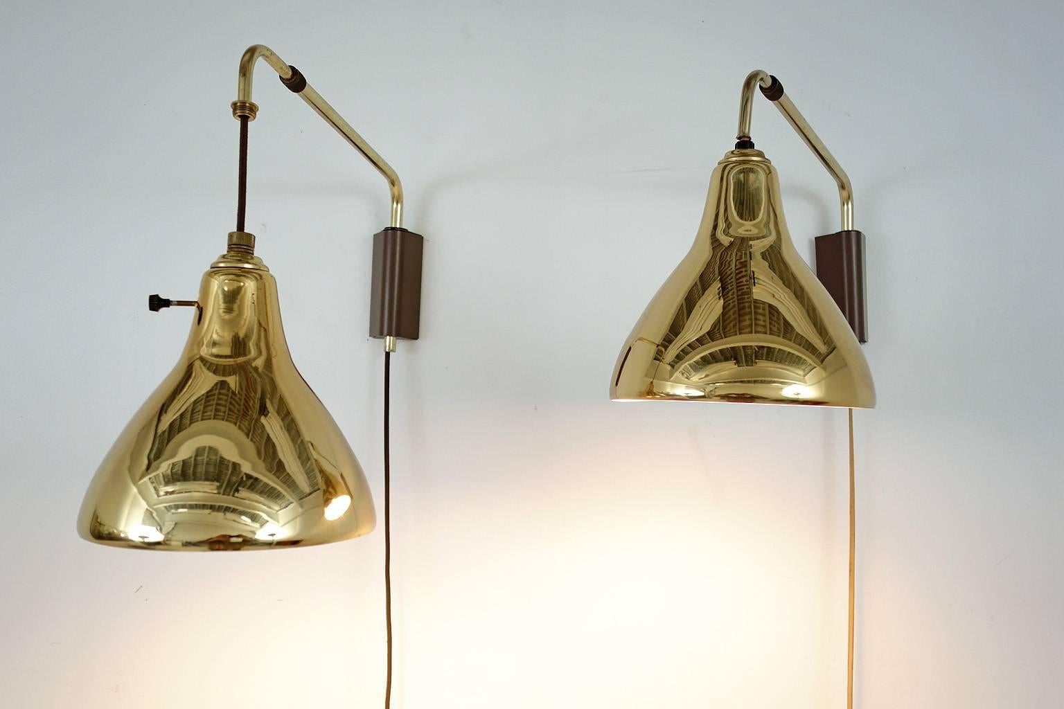 Mid-20th Century Gerald Thurston Wall Lamps Adjustable Swing Arm