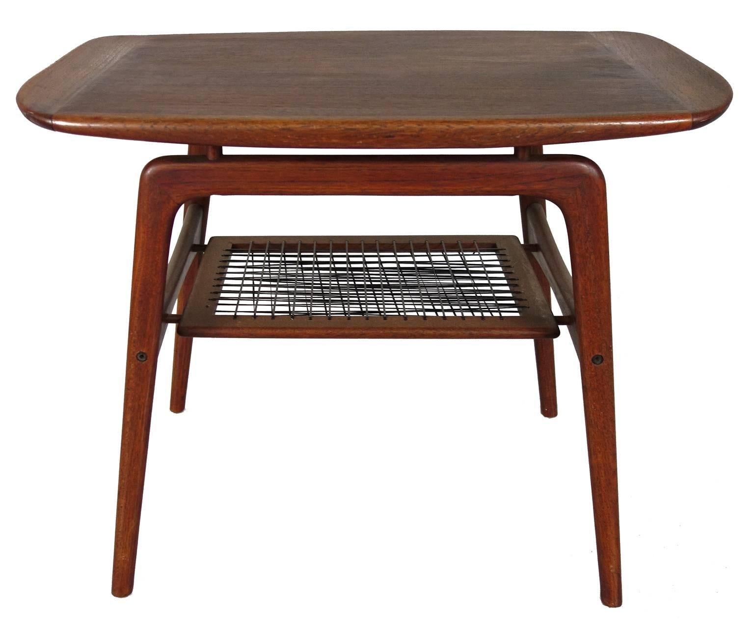 Danish teak side or end table by Arne Hovmand Olsen by Mogens Kold. Original unrestored condition with a lovely patina.