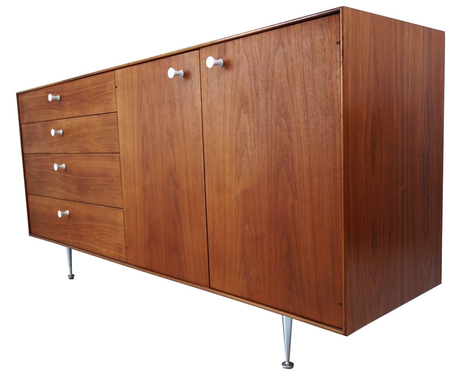 George Nelson Thin Edge Cabinet in Walnut In Good Condition In BROOKLYN, NY