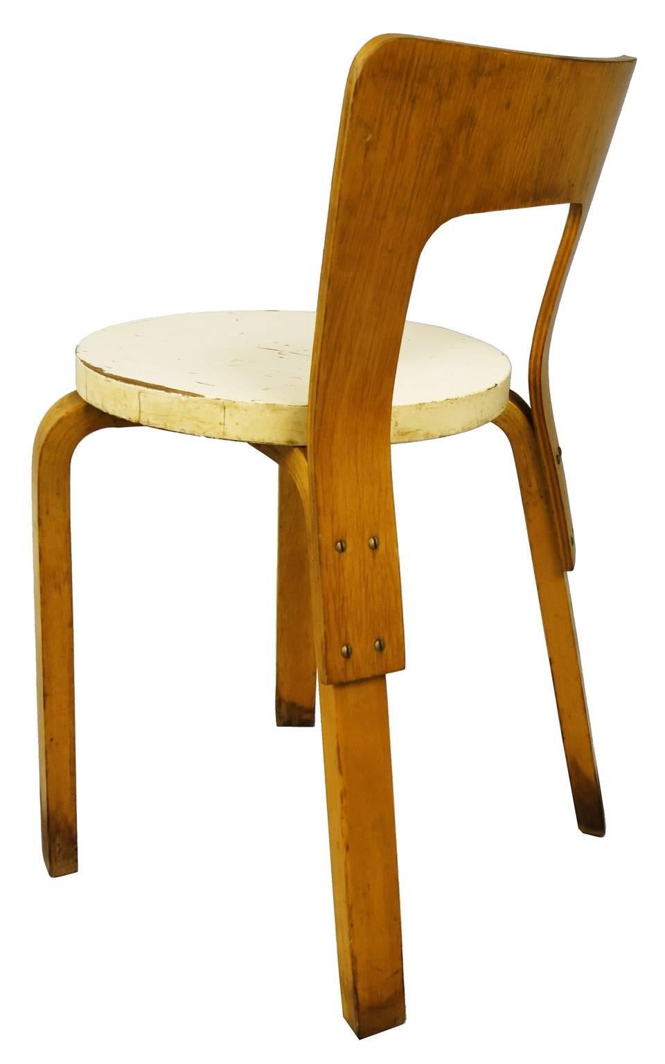 Mid-Century Modern  Early Alvar Aalto Chair / Stool Model 60