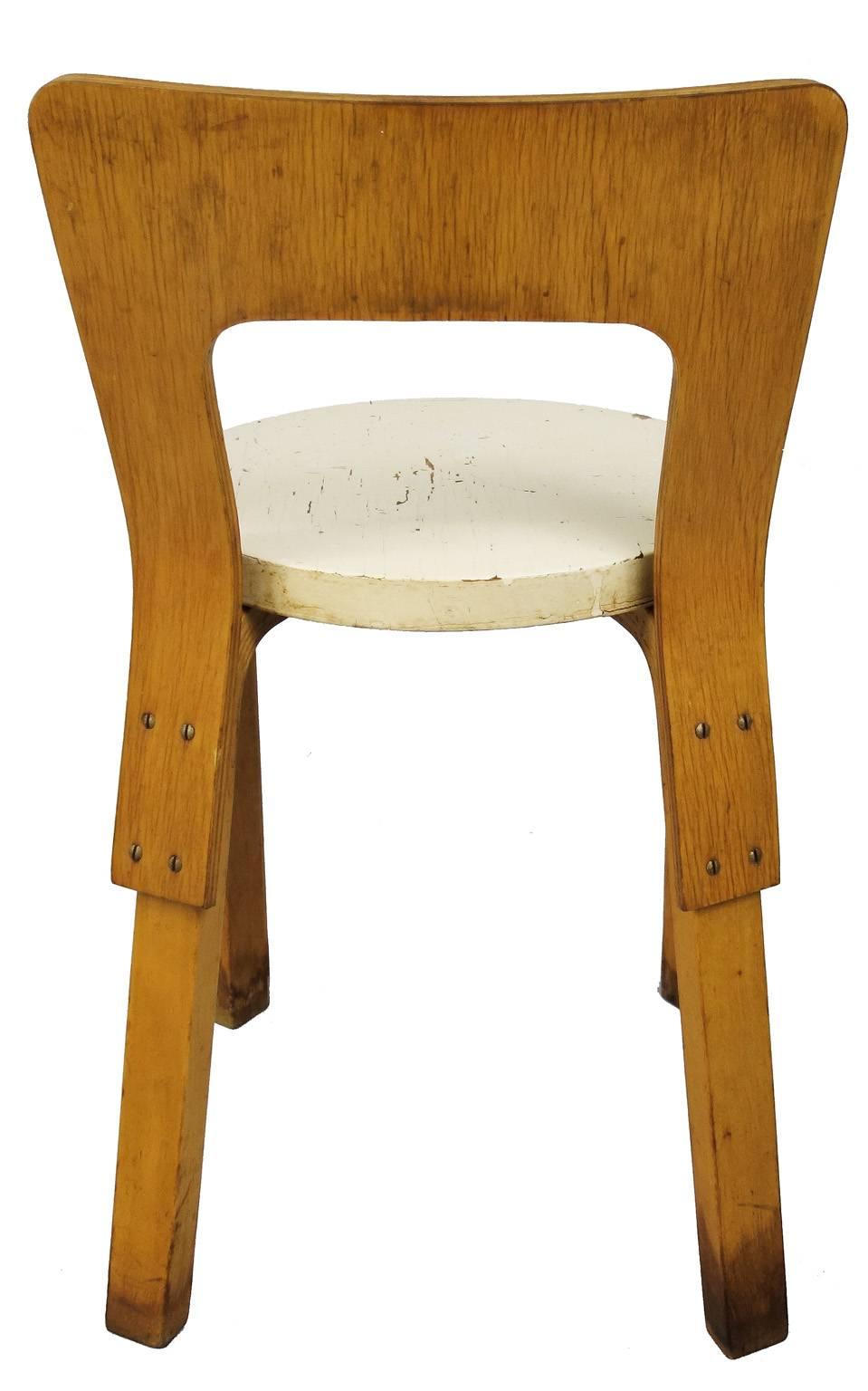 Wood  Early Alvar Aalto Chair / Stool Model 60