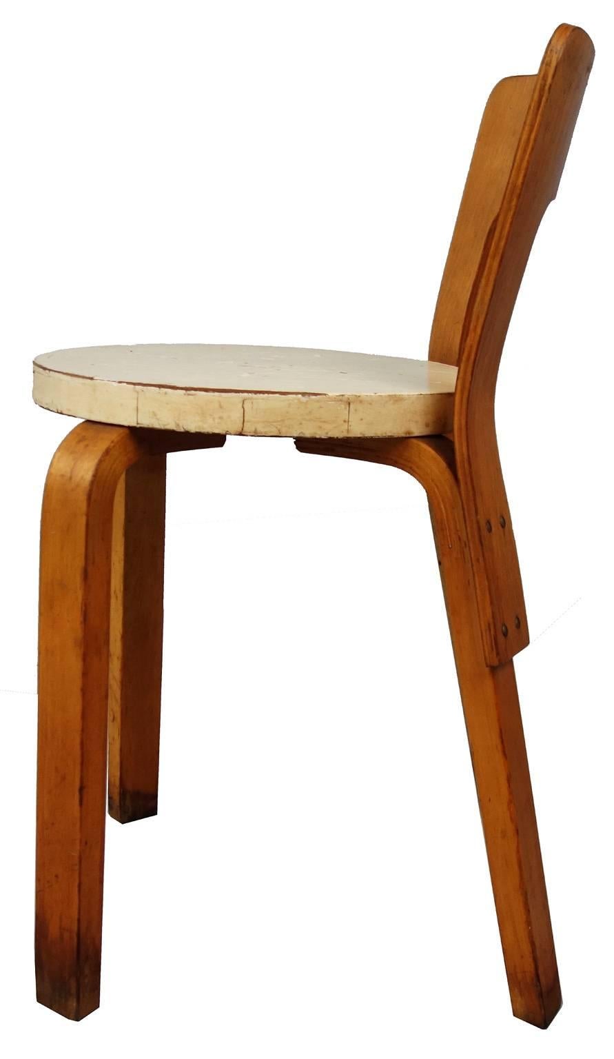 Mid-20th Century  Early Alvar Aalto Chair / Stool Model 60