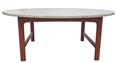 DUX Coffee Table with Travertine Top