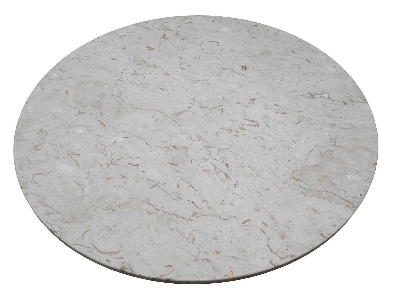 Swedish DUX Coffee Table with Travertine Top