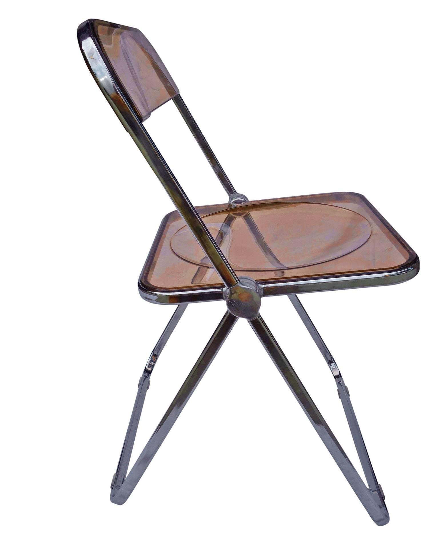 Italian Four Plia Folding Chairs by Giancarlo Piretti for Castelli