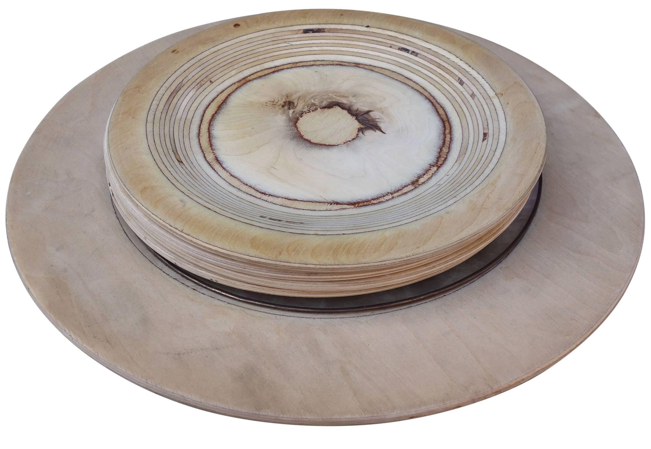 Finnish Mid-Century Saarinen Turned Wood Plates and Charger For Sale