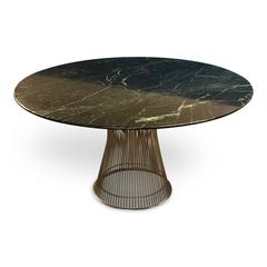 Warren Platner for Knoll Round Dining Table in Verdi Alpi Green Marble