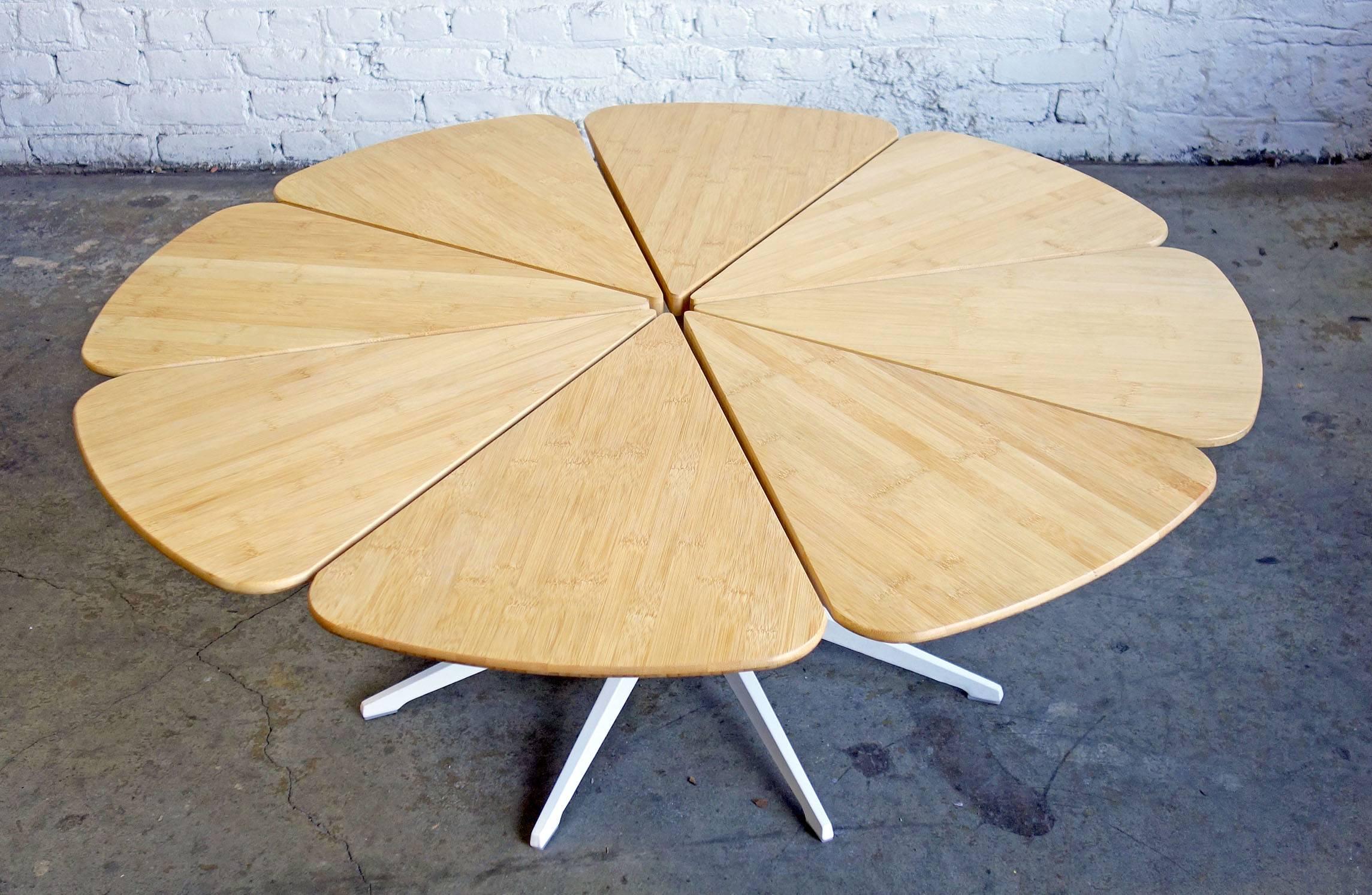 Mid-Century Richard Schultz Petal Coffee Table with Bamboo Top, Prototype In Good Condition In BROOKLYN, NY