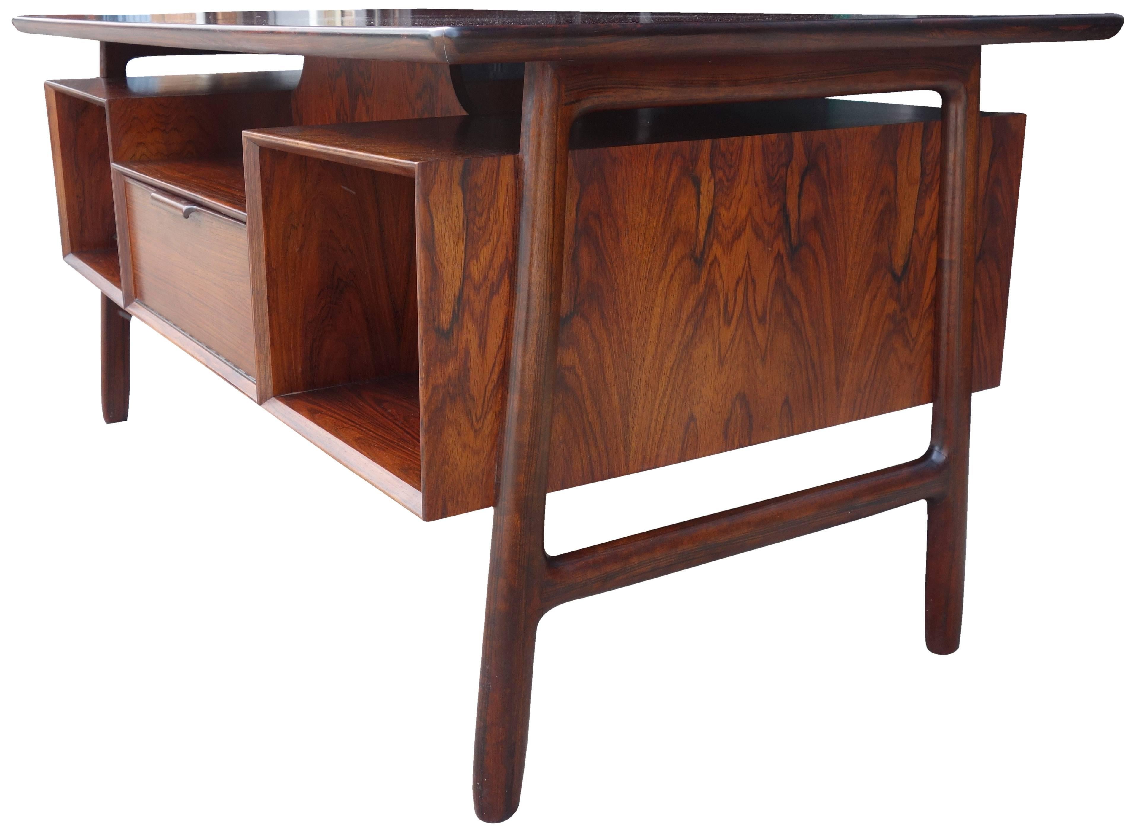 Danish Mid-Century Rosewood Desk by Gunni Omann for Omann Jun