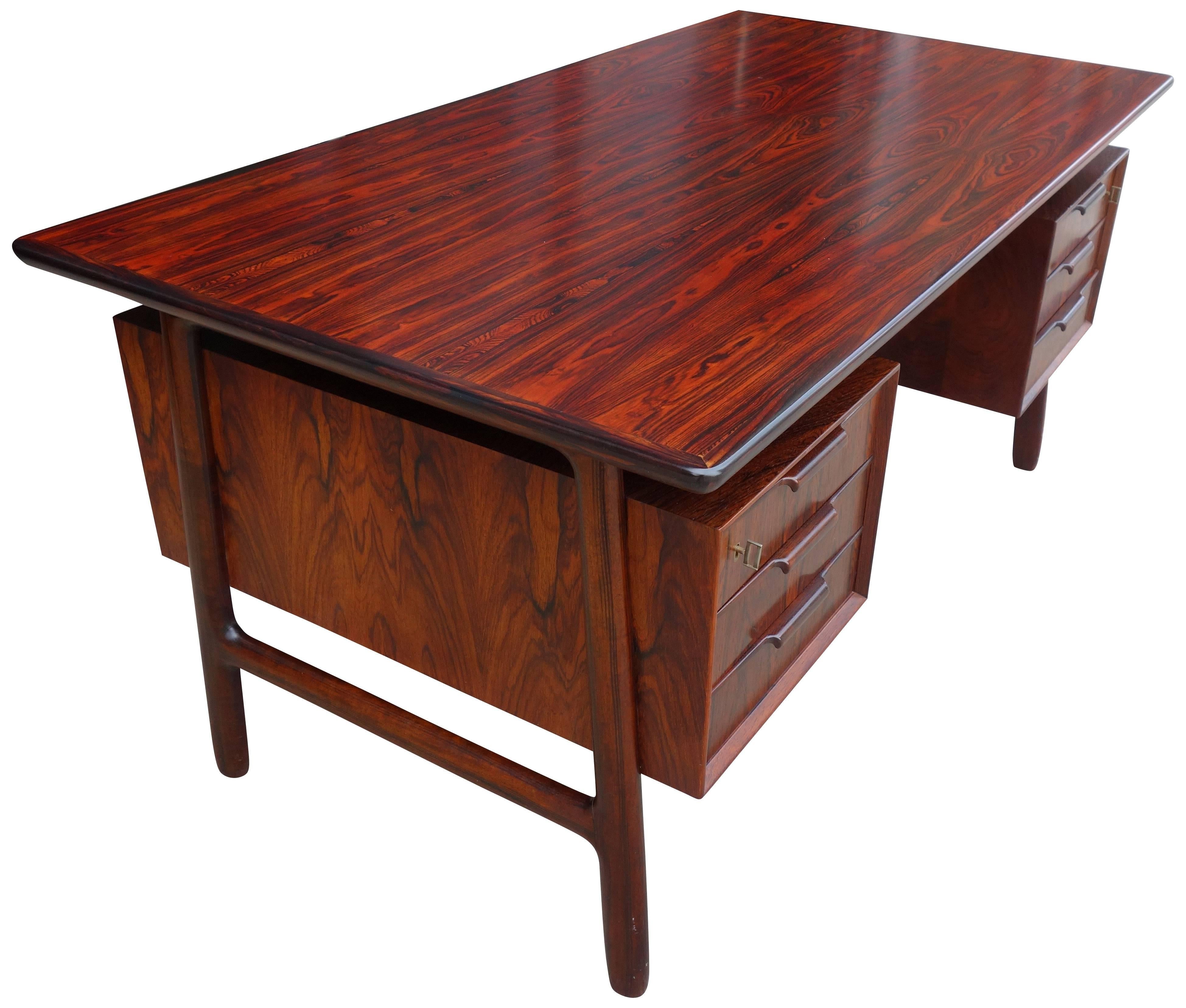 Mid-Century Rosewood Desk by Gunni Omann for Omann Jun 1