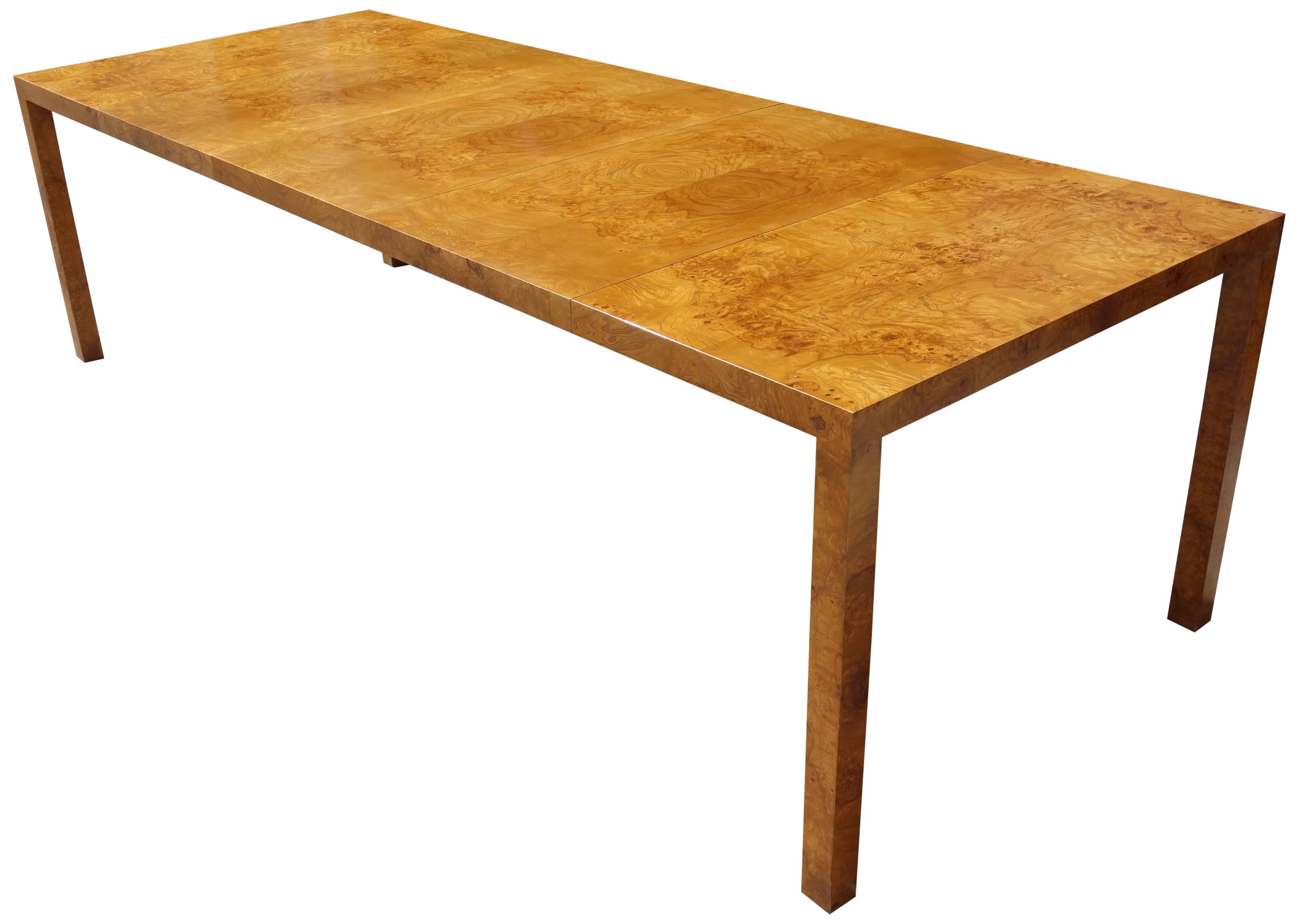 American Exceptional Mid-Century Burl Wood Dining Table by Milo Baughman