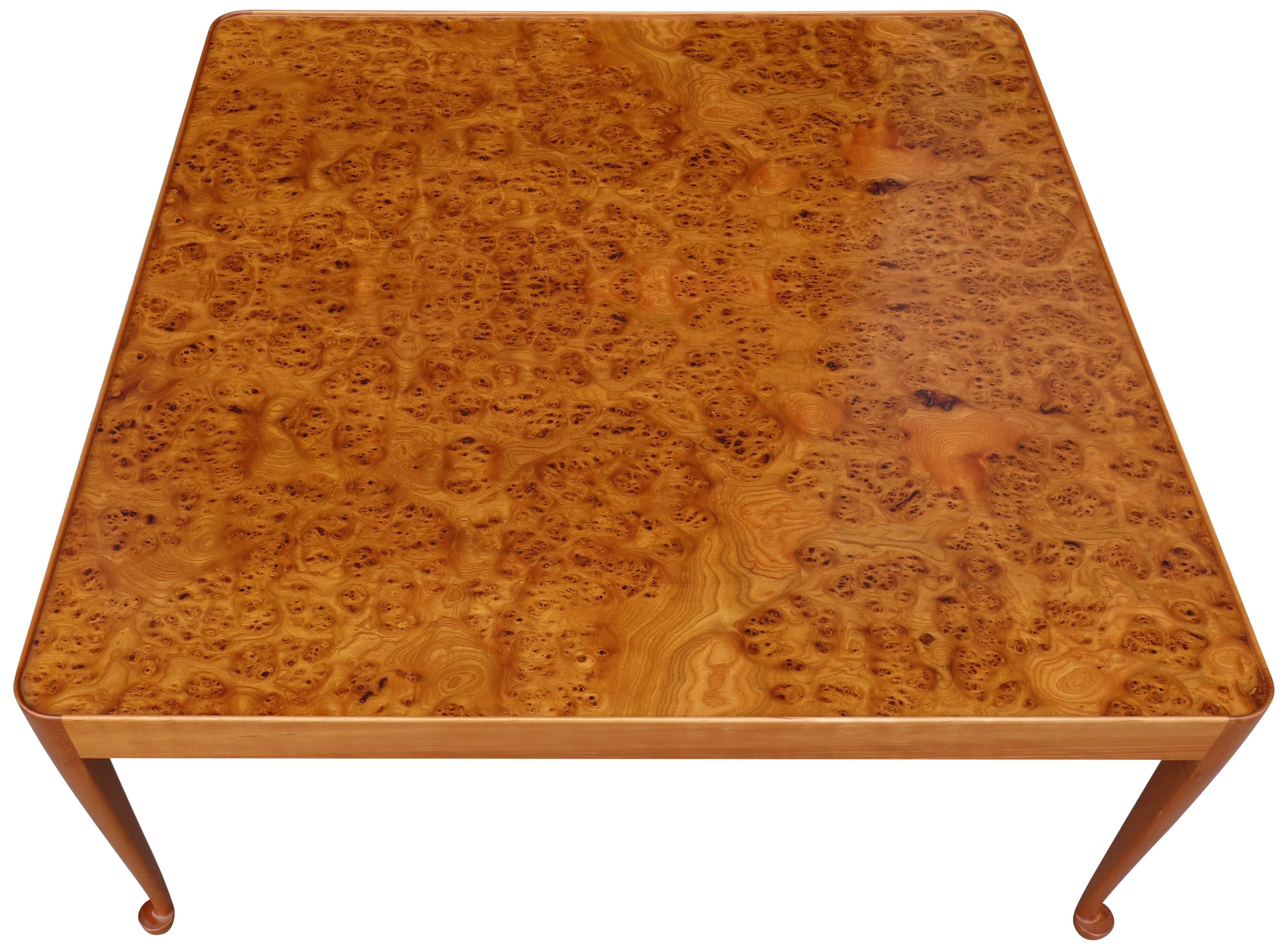 Exceptional Mid-Century Burl Wood Coffee Table by Josef Frank In Good Condition In BROOKLYN, NY