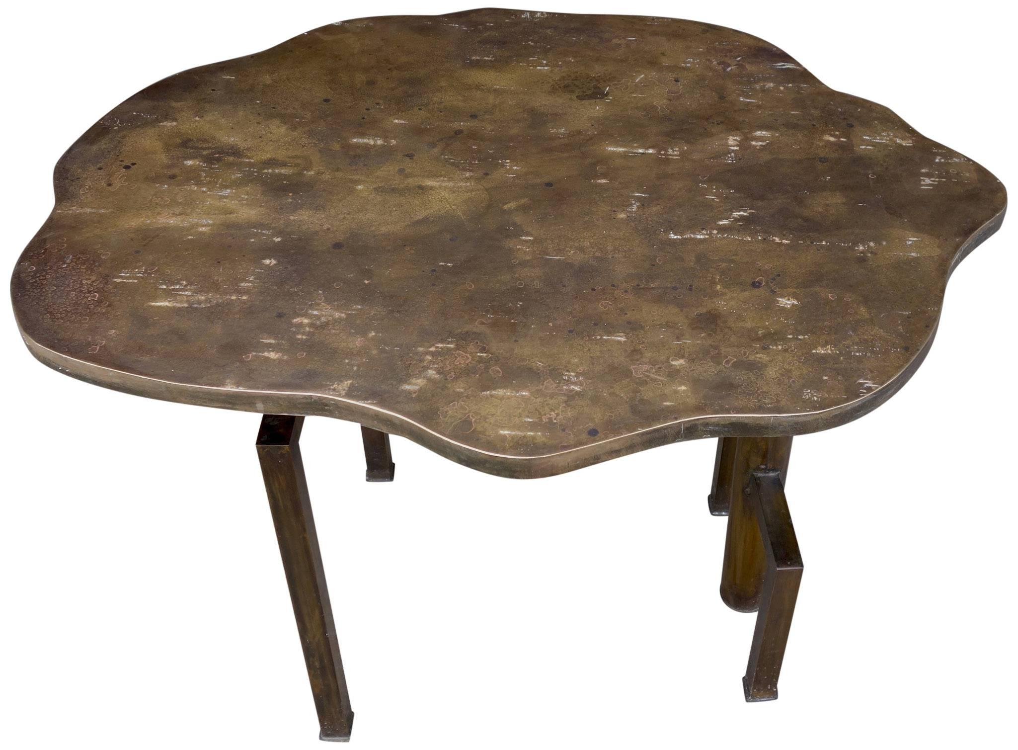 Bronze Mid-Century Turtle Table by Philip and Kelvin LaVerne