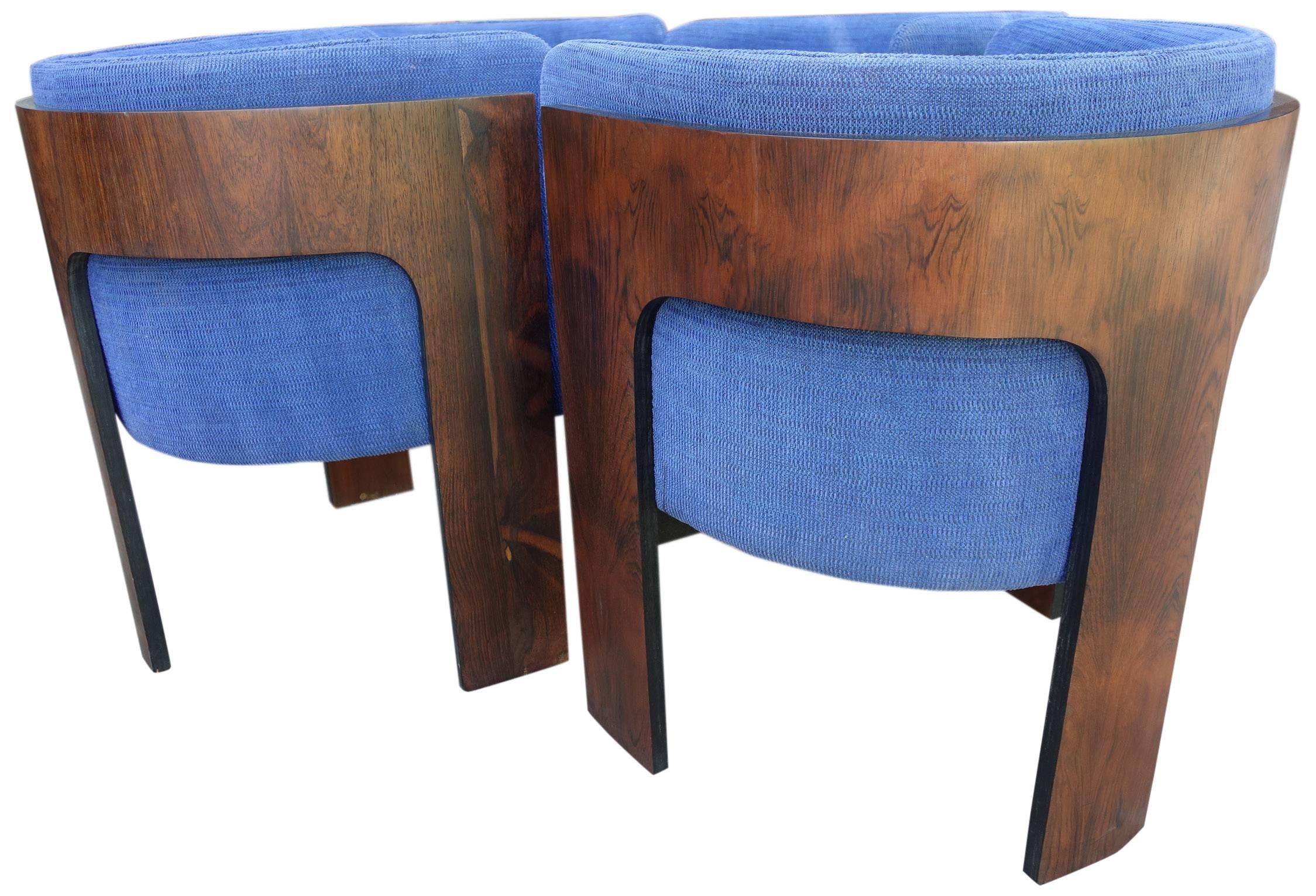 Late 20th Century Rare Milo Baughman Rosewood T-Form Dining Chairs