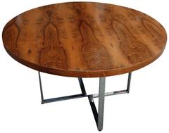 Mid-Century Milo Baughman Rosewood Round Dining Table