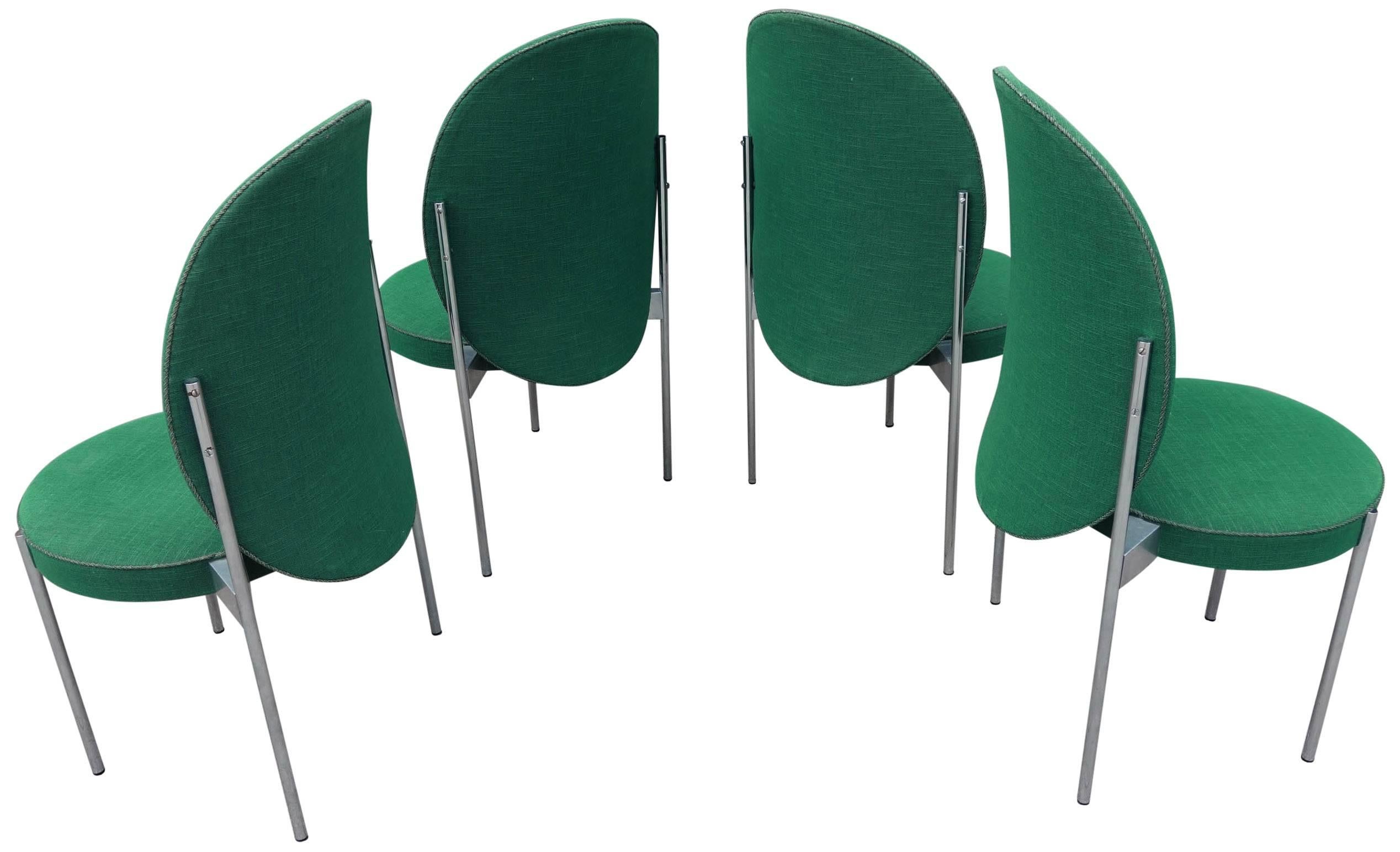 Danish Mid-Century Dining Chairs by Verner Panton for Reupholstering Set of 4 For Sale