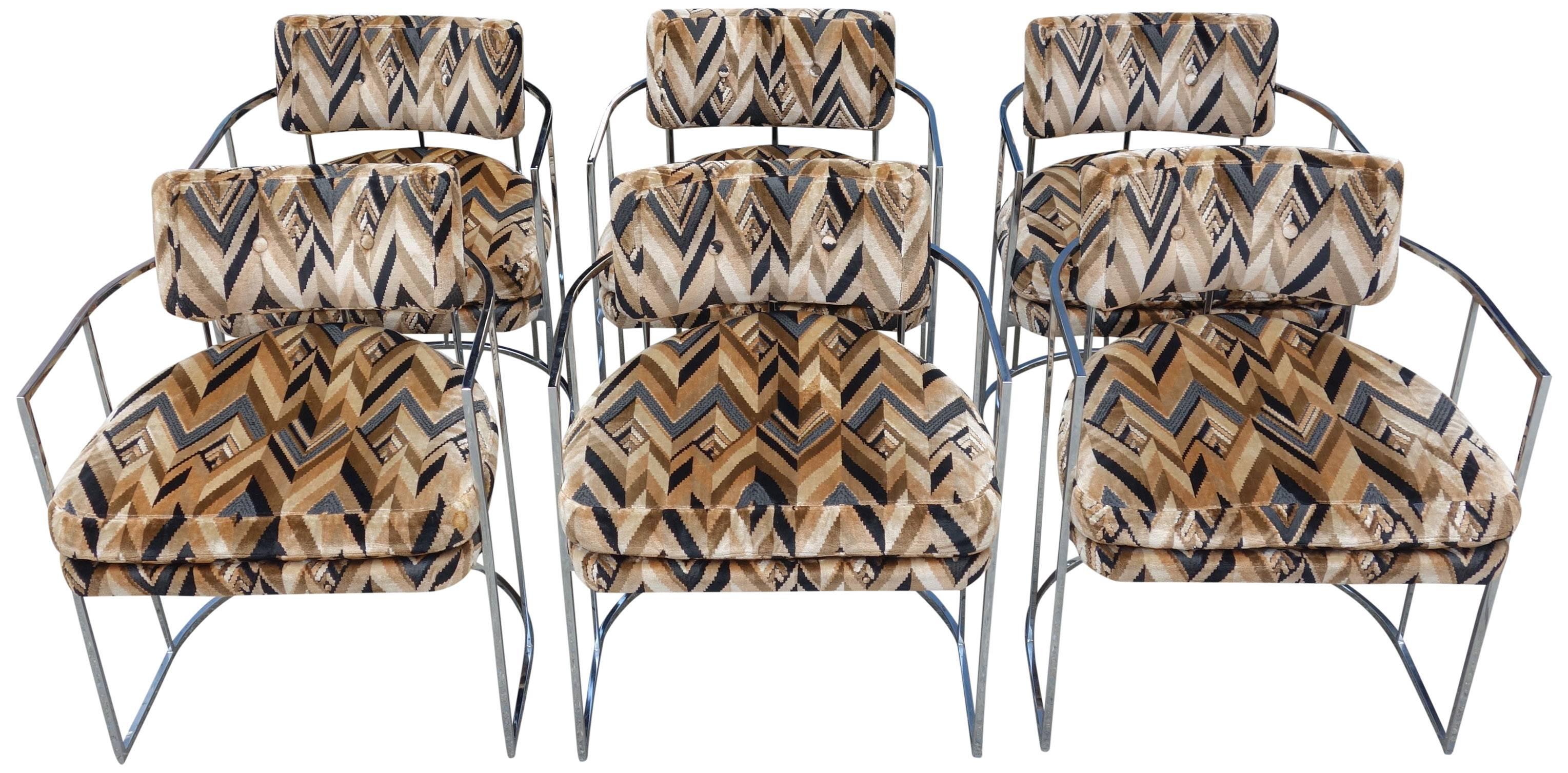 Up to 10 Mid-Century Chrome Milo Baughman Dining Chairs 2