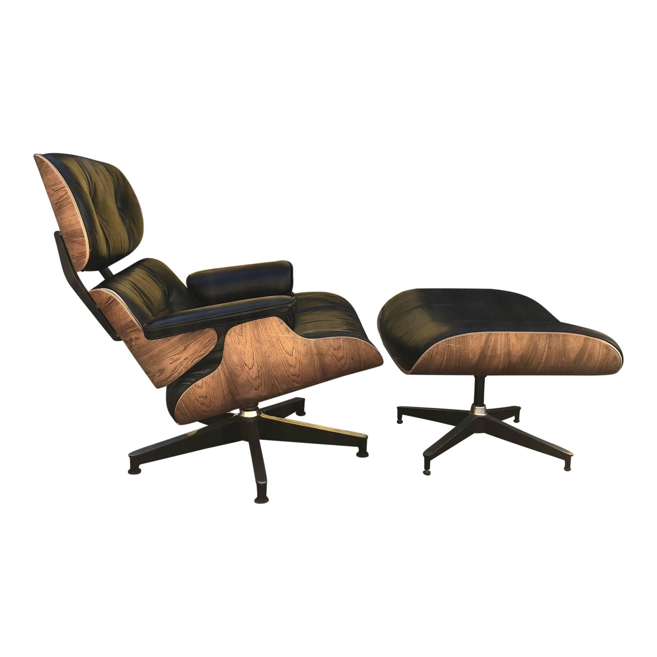 Hello collectors! 
?
Up for sale is are up to two authentic Herman Miller Eames Lounge chairs with coveted Brazilian rosewood shells. The Brazilian Rosewood shells are highly sought after by collectors because they were discontinued decades ago