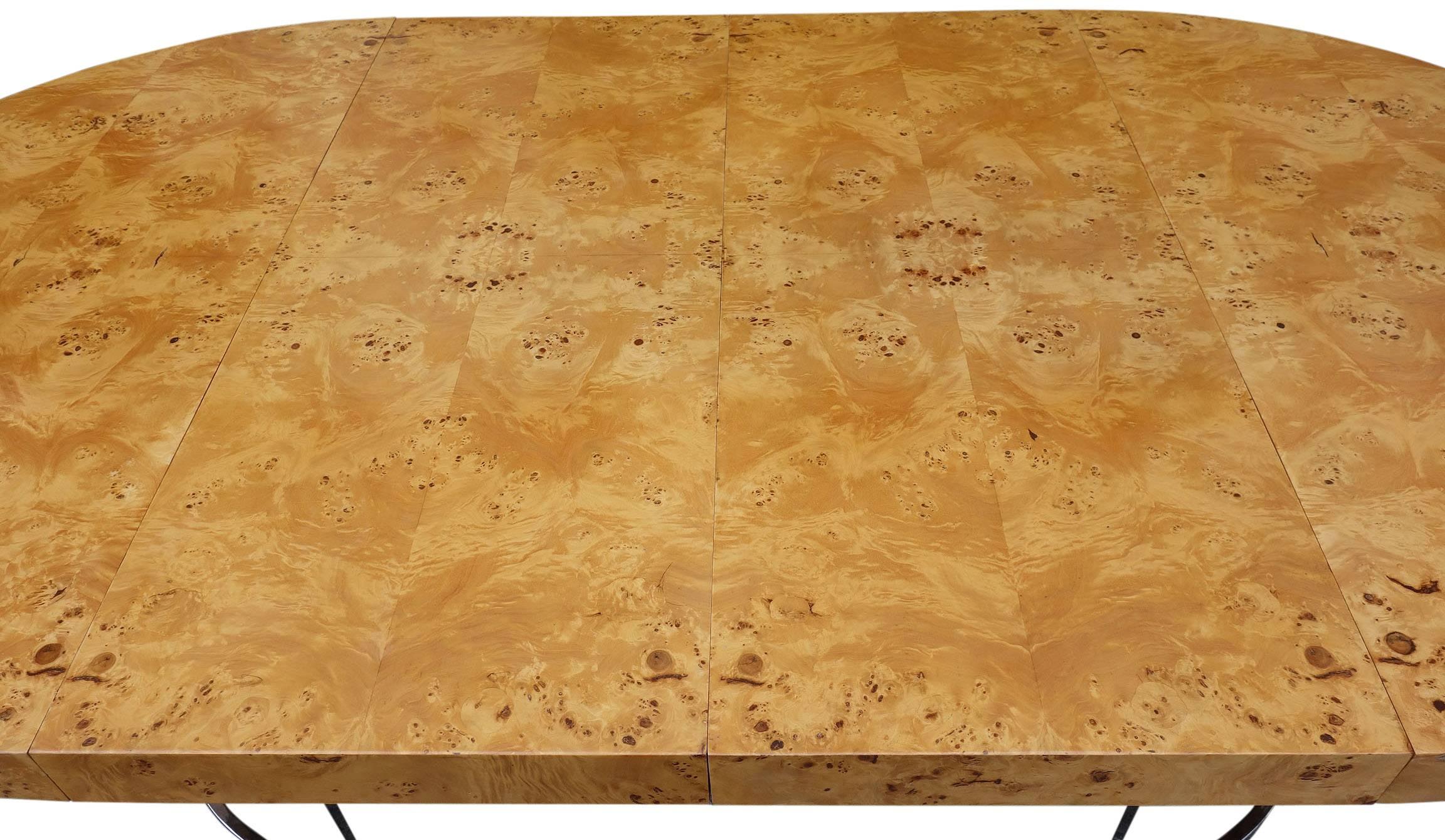 20th Century Mid-Century Dillingham Burl Wood Dining Table, style of Milo Baughman