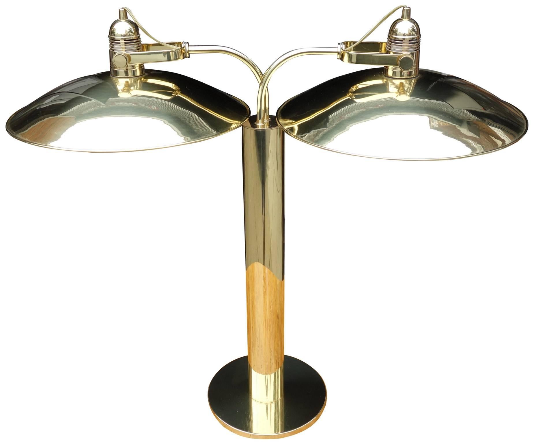 American Mid-Century Walter Von Nessen Double Light Lamp