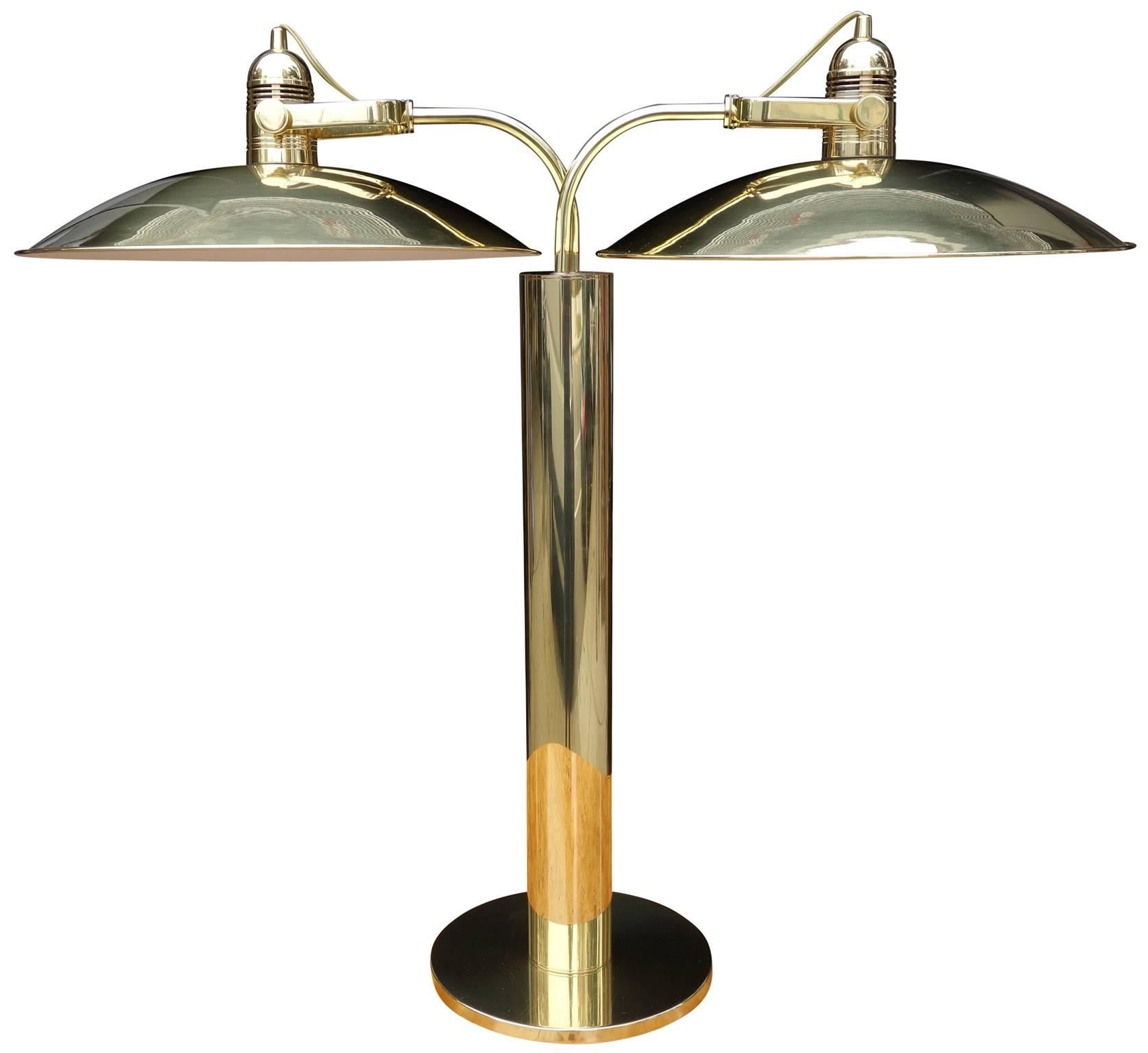 Mid-Century Modern Mid-Century Walter Von Nessen Double Light Lamp