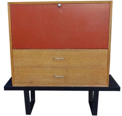 Early Midcentury Modular Cabinet on Platform Bench by George Nelson