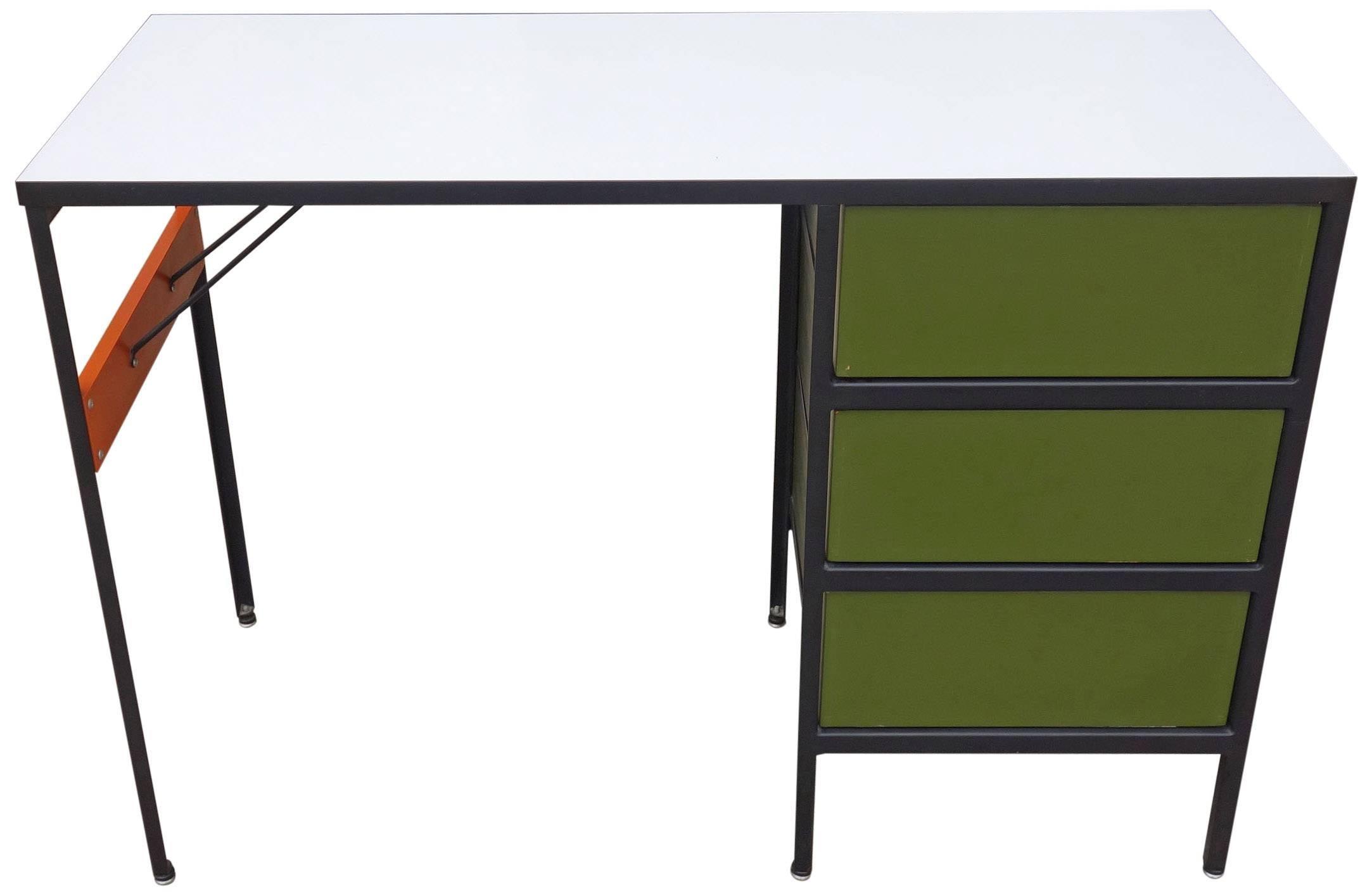 Midcentury Steel Frame Desk by George Nelson for Herman Miller In Good Condition In BROOKLYN, NY